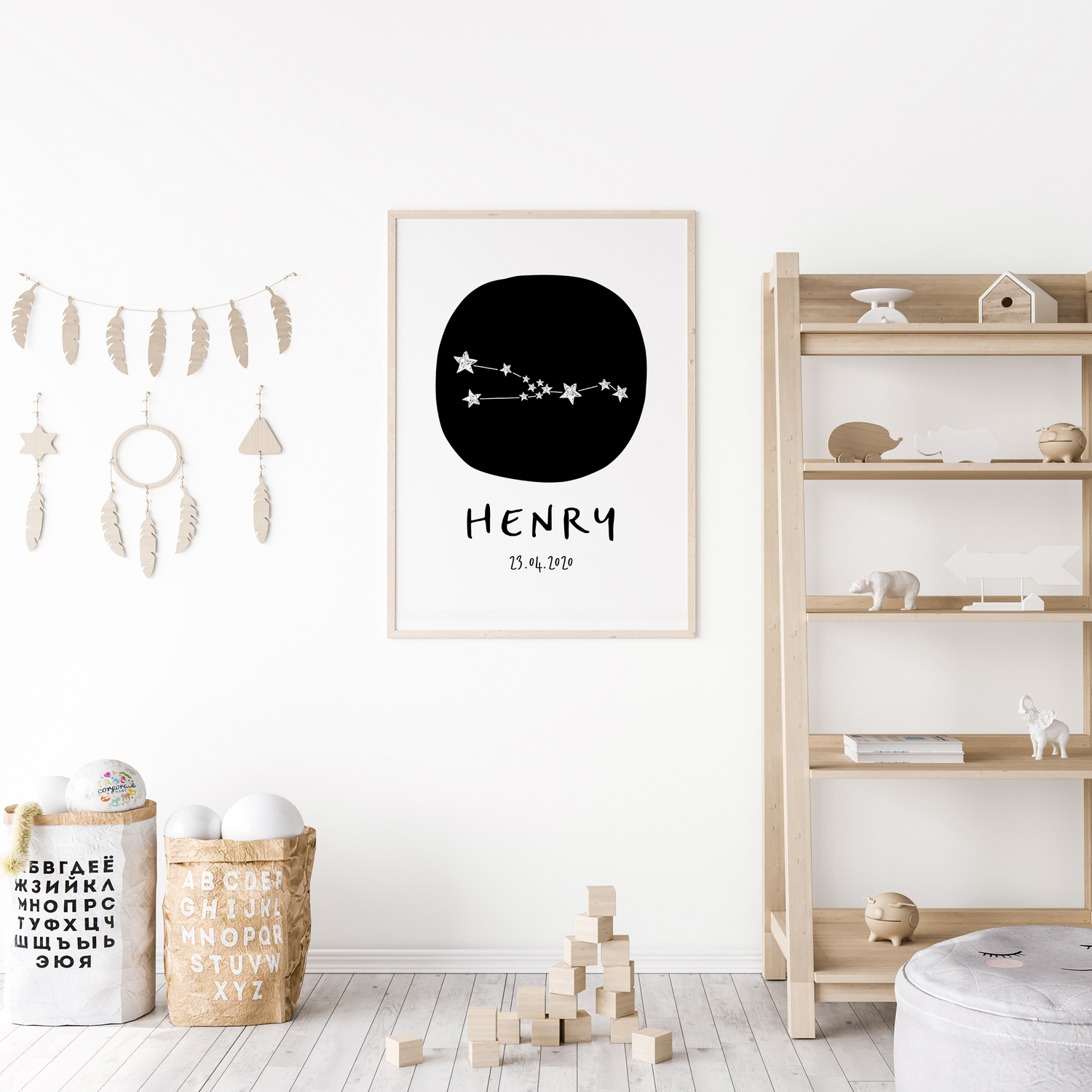 Zodiac Constellation Birth Print - Taurus