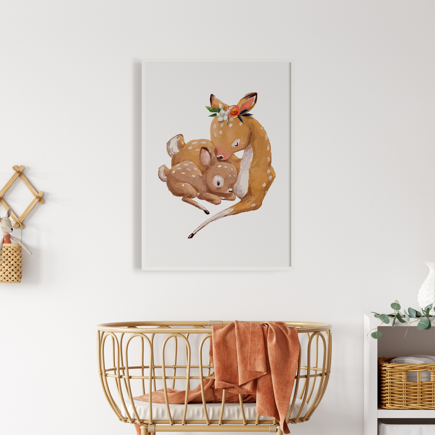 Woodland Deer & Baby Print