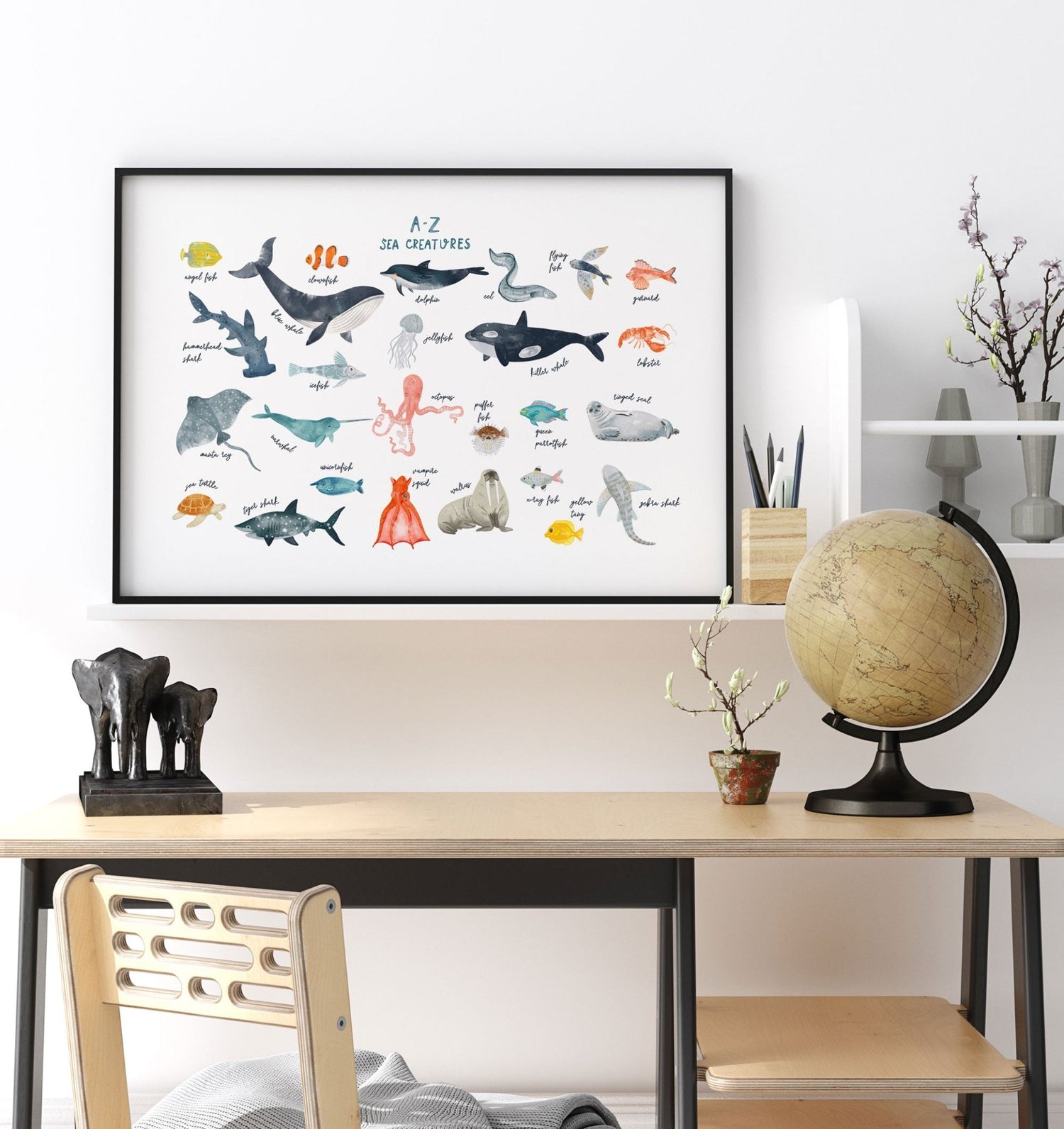 A-Z Sea Creature Print