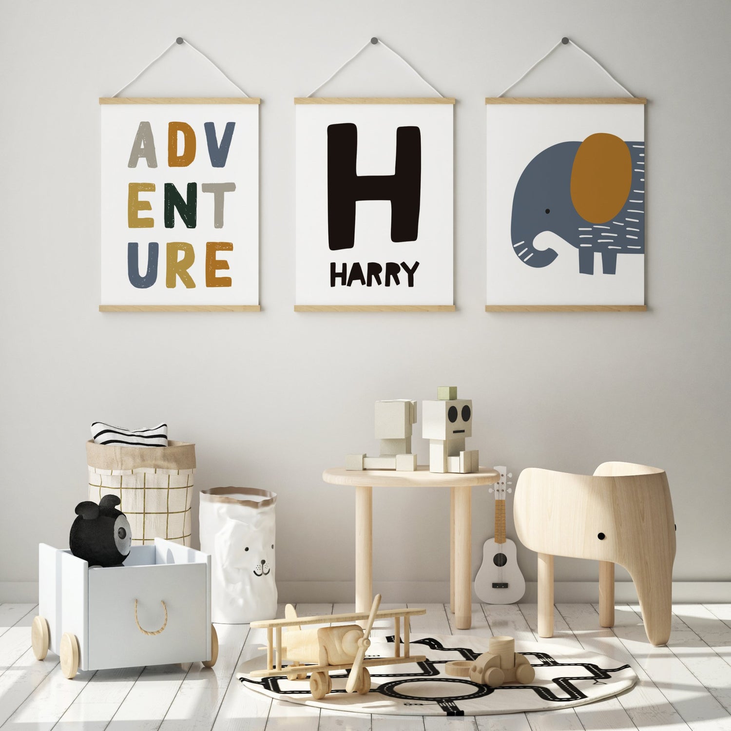 Adventure, Elephant & Name Prints