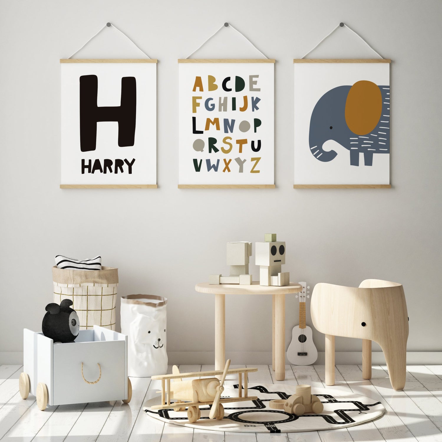 Alphabet, Elephant & Name Prints