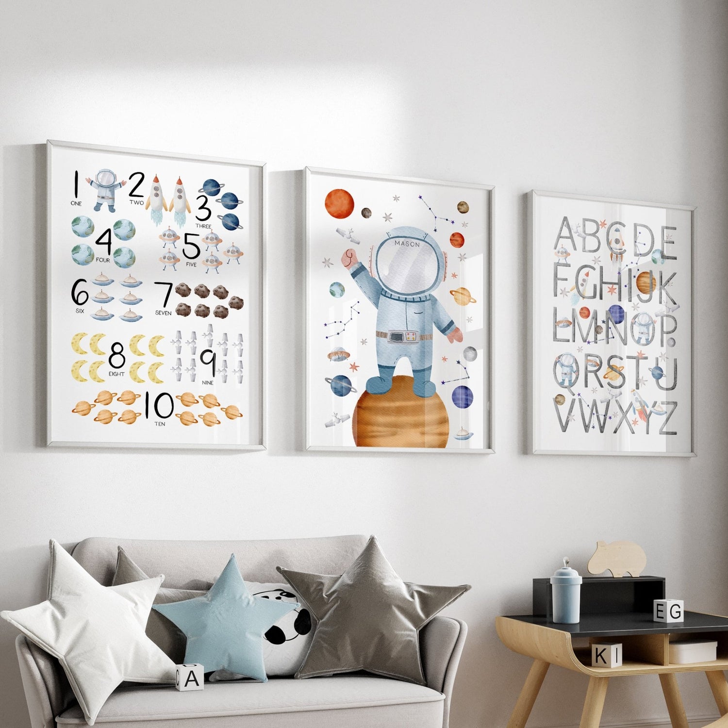 Astronaut Name, Numbers & Alphabet Prints