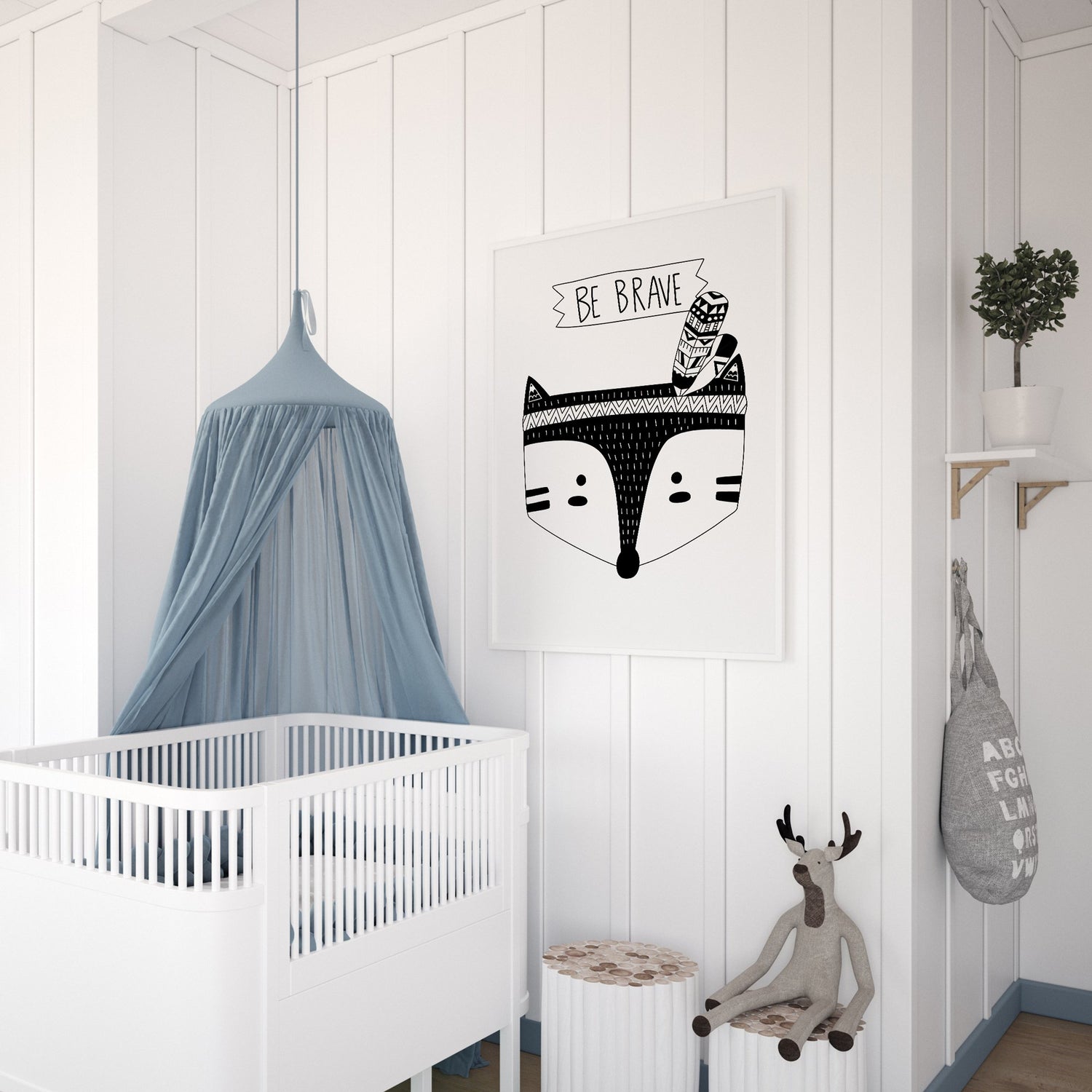 Be Brave Tribal Fox Print