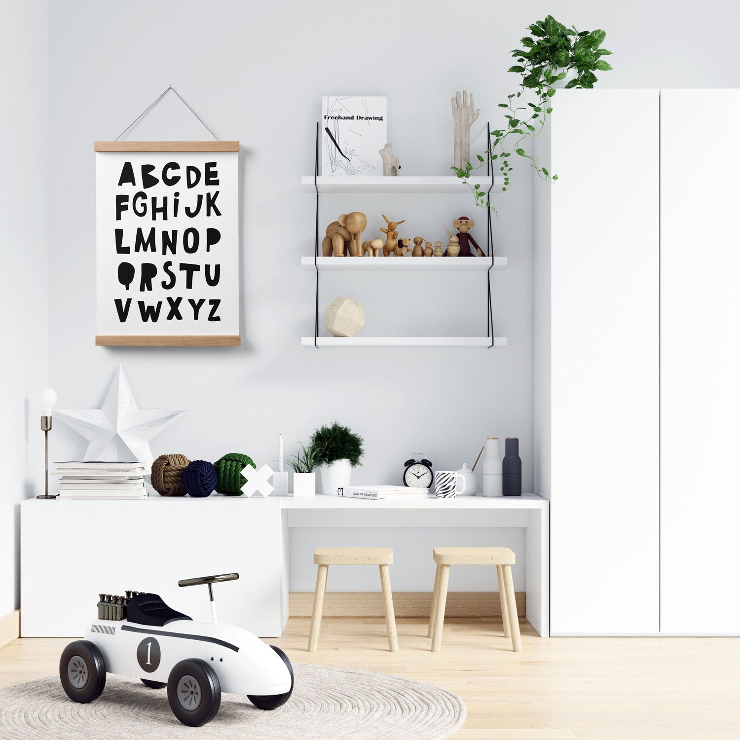 Black Alphabet Print