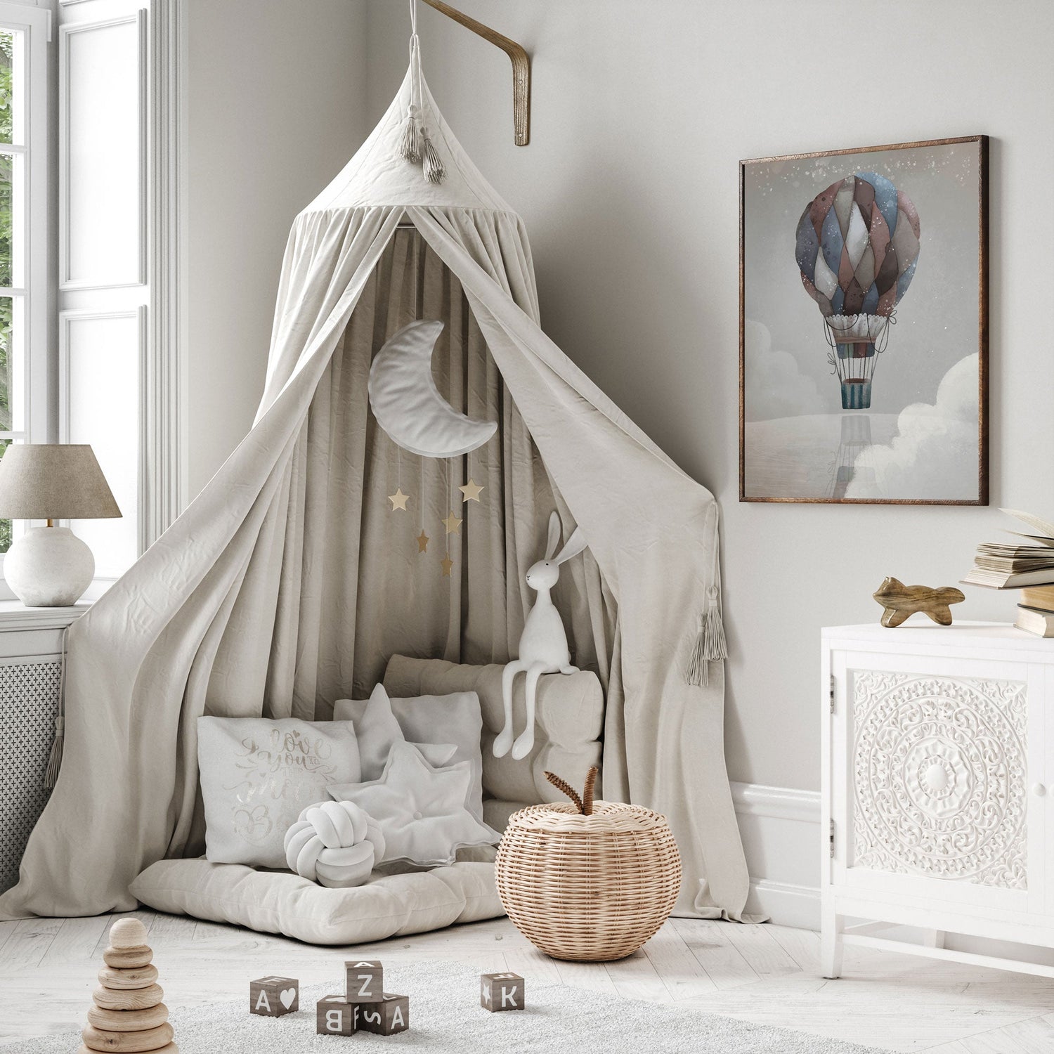 Blue Hot Air Balloon Print