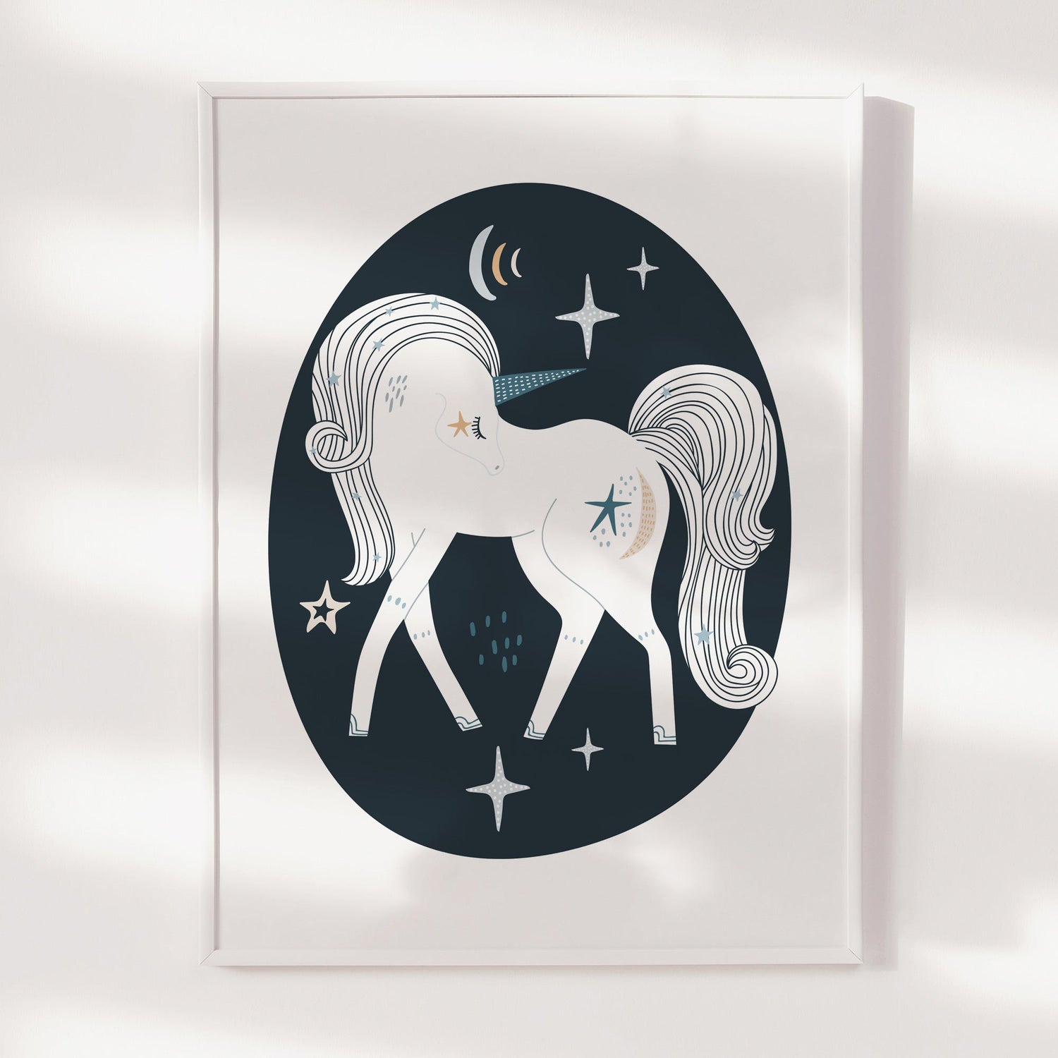 Blue Unicorn Print