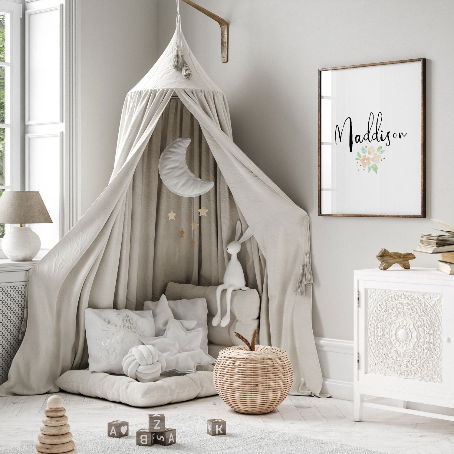 Boho Floral Name Print