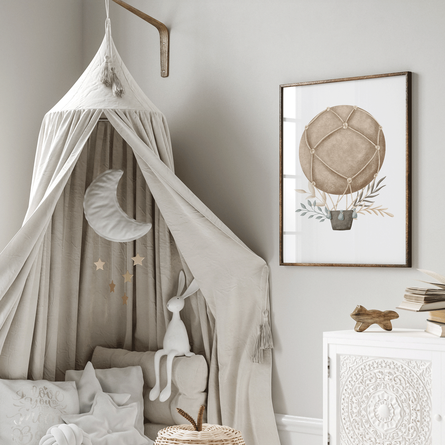 Boho Hot Air Balloon Print