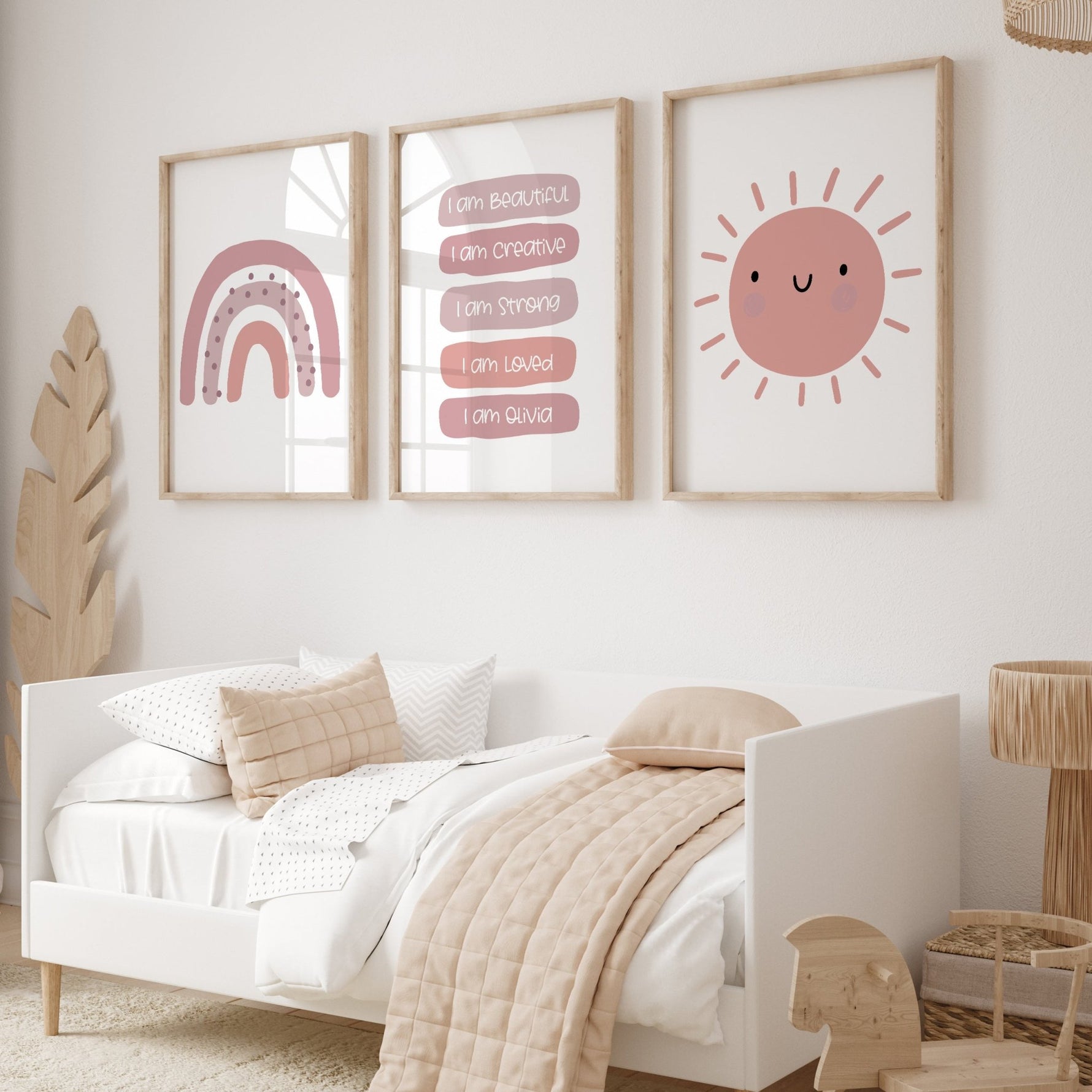 Affirmation Nursery Wall Art Print sun rainbow