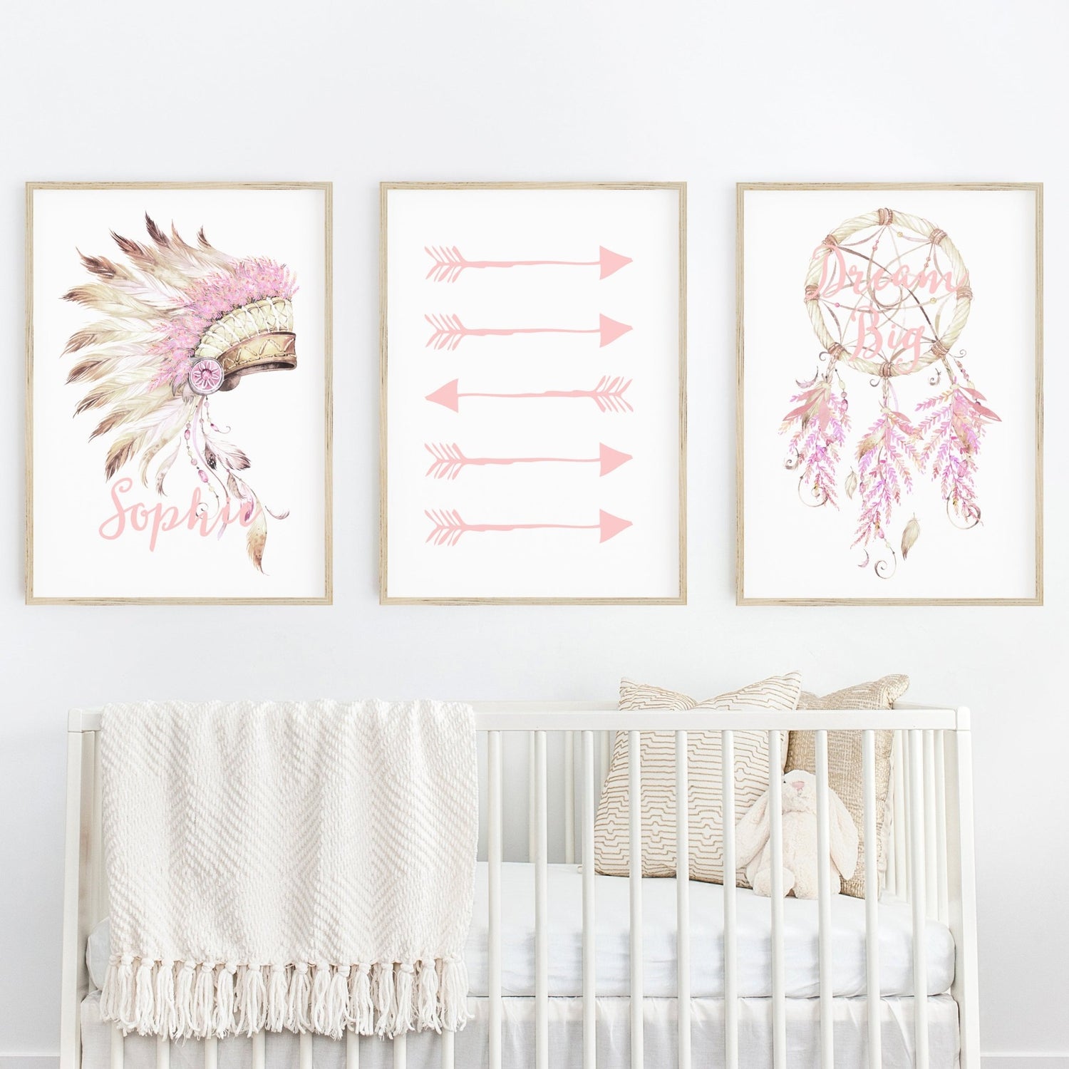 Boho Tribal Headress, Arrows & Dreamcatcher Prints