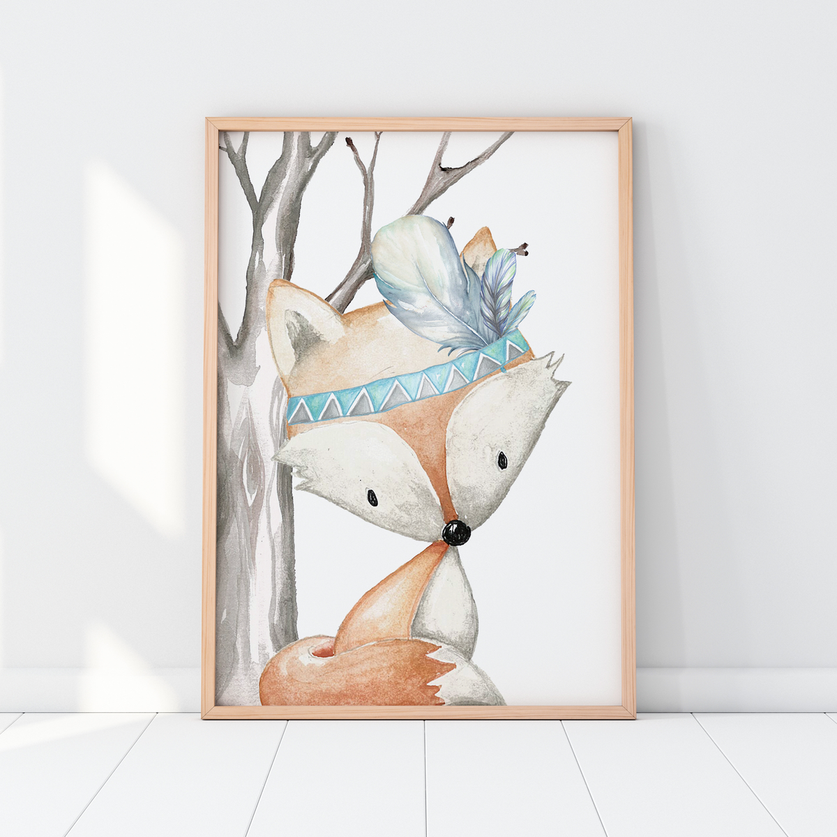 Boys Woodland Fox Nursery Print