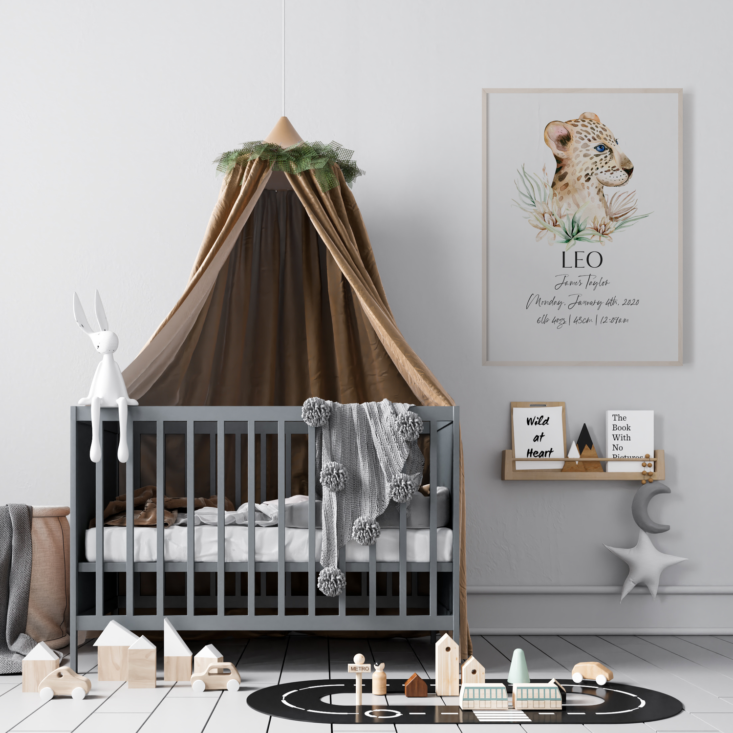 Safari Tiger Birth Print