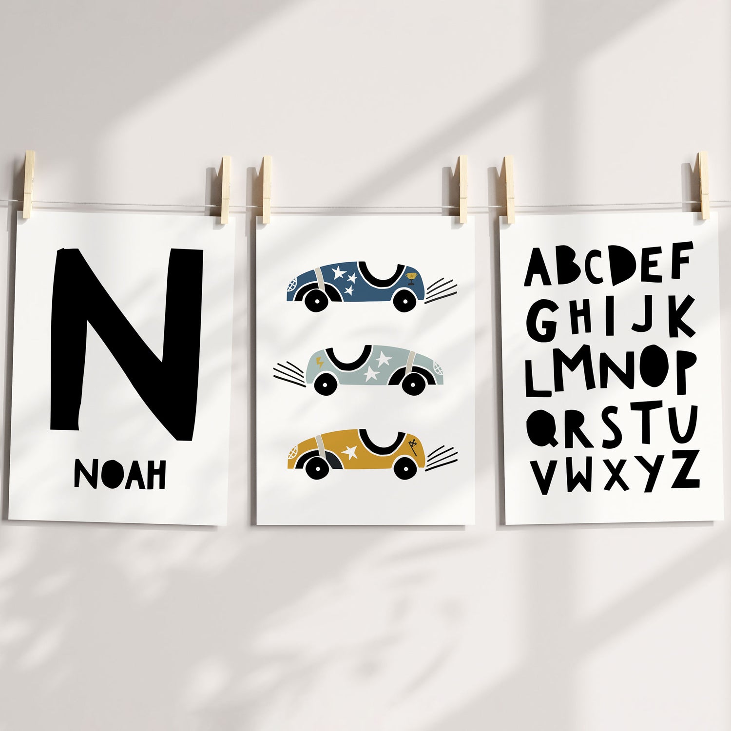 Racing Cars, Name & Alphabet Prints