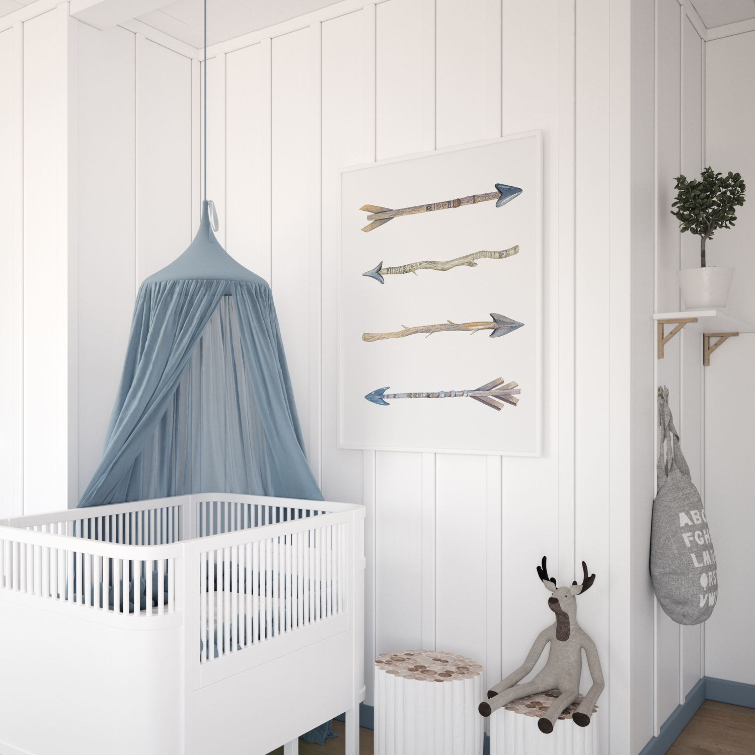 Watercolour Tribal Arrows Print