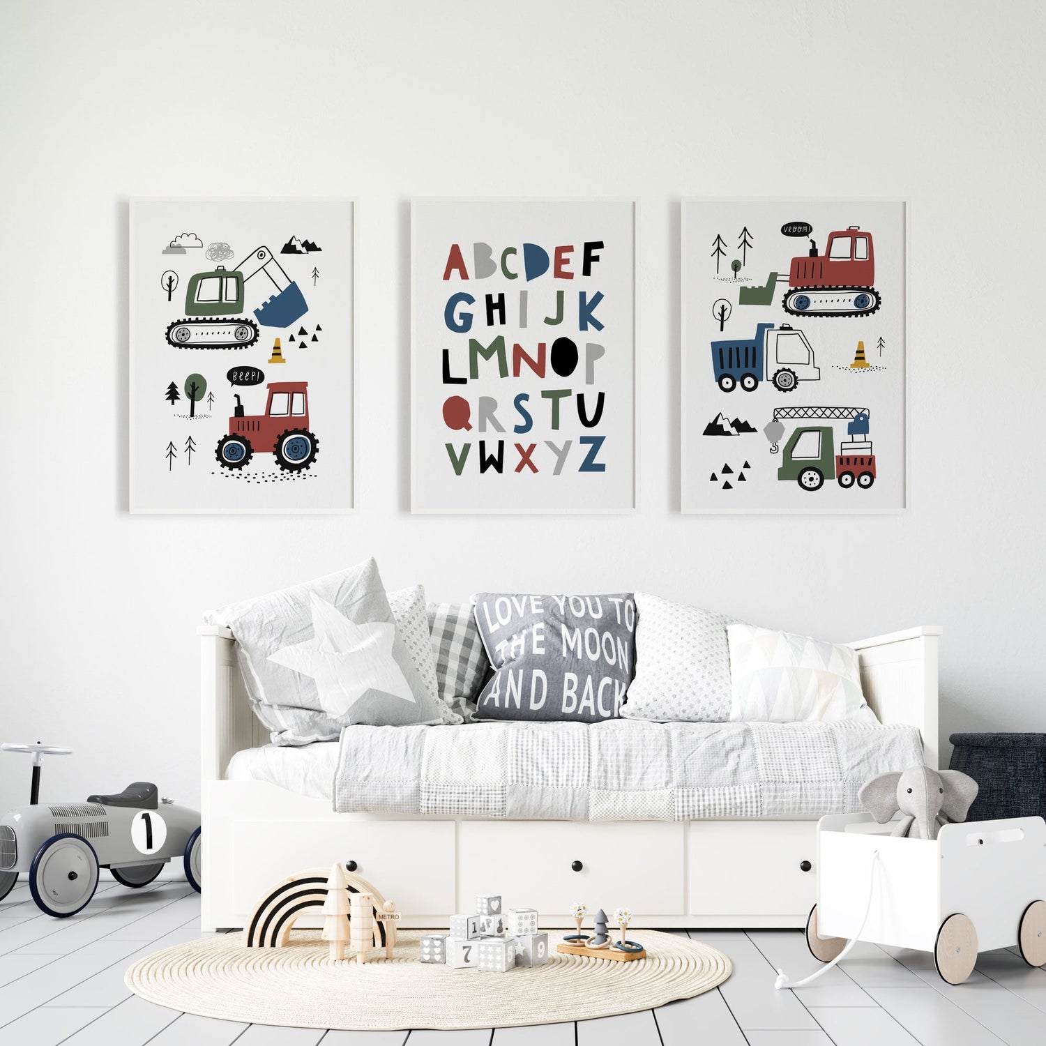 Construction Vehicles & Alphabet Prints