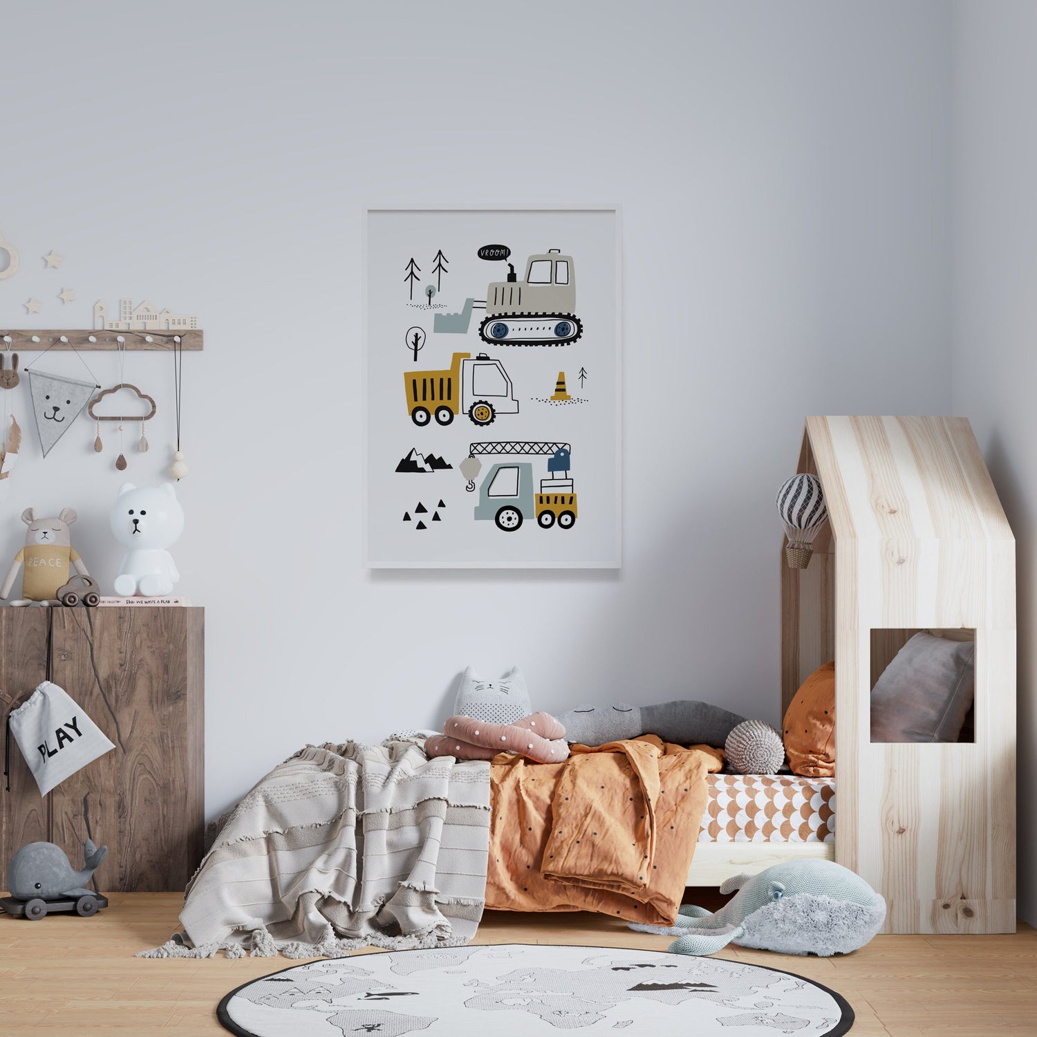 Construction Vehicles Print