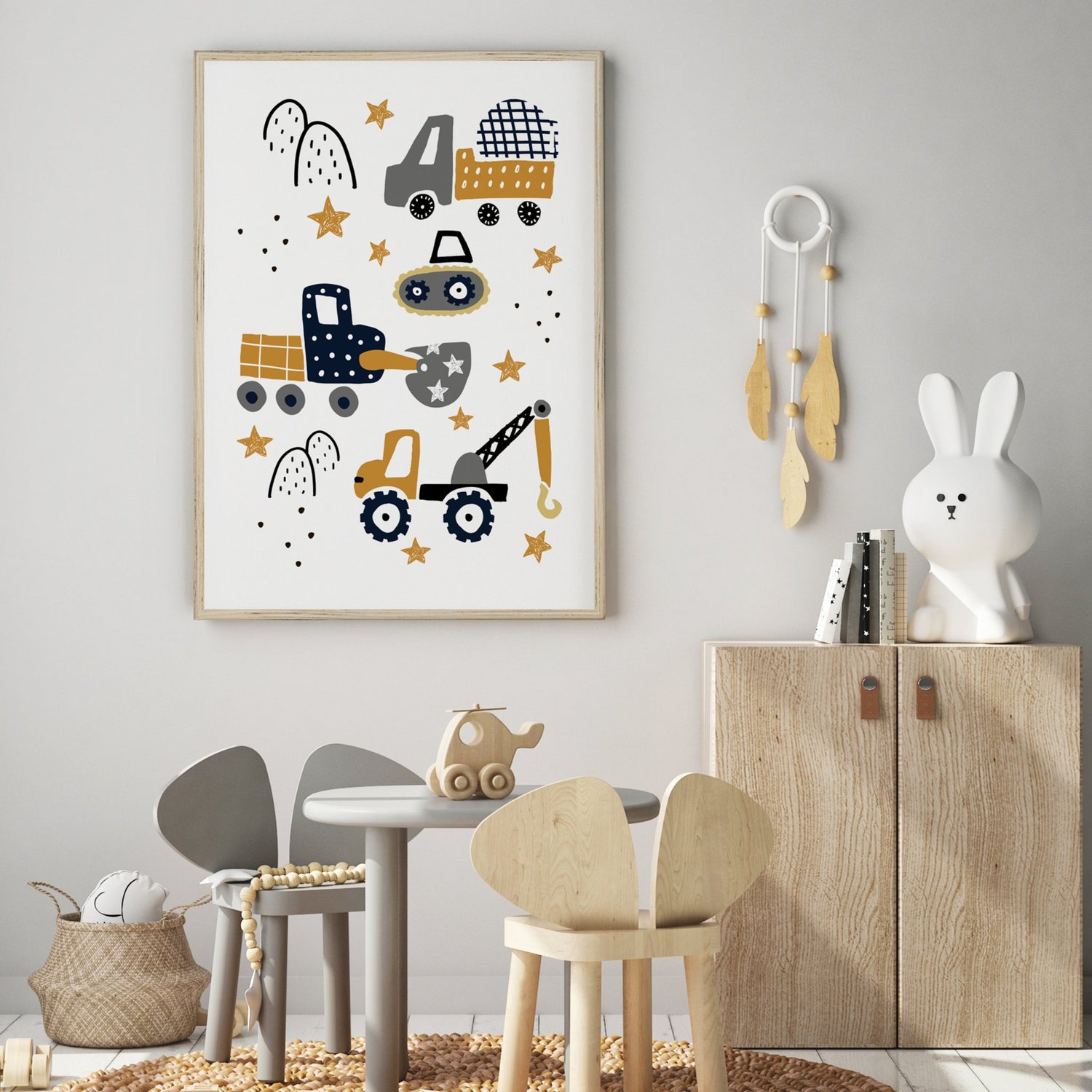 Construction Vehicles Print