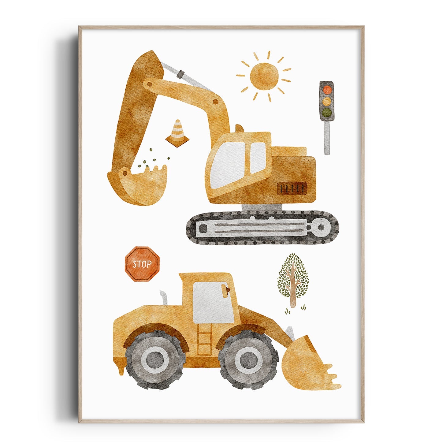 Construction Vehicles Print