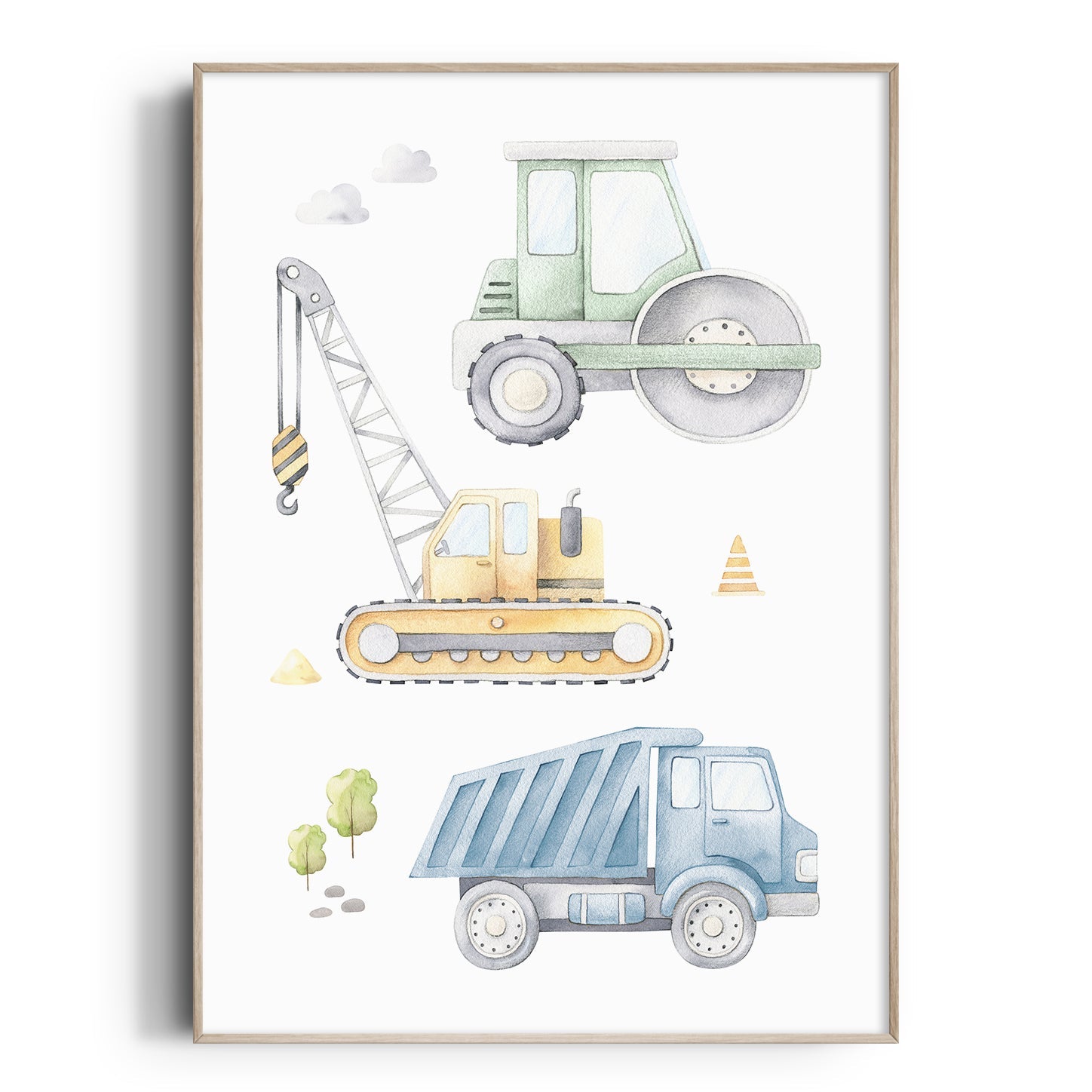 Construction Vehicles Print