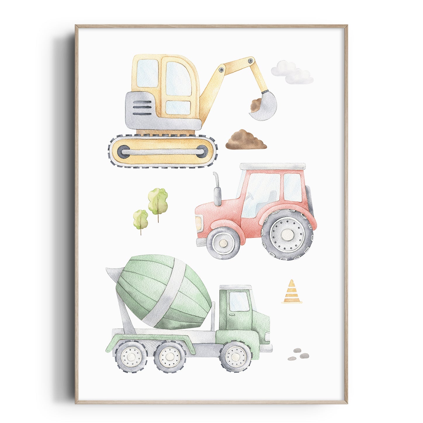 Construction Vehicles Print