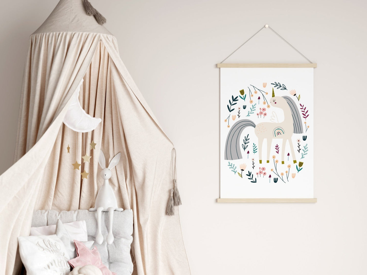 Floral Unicorn Print