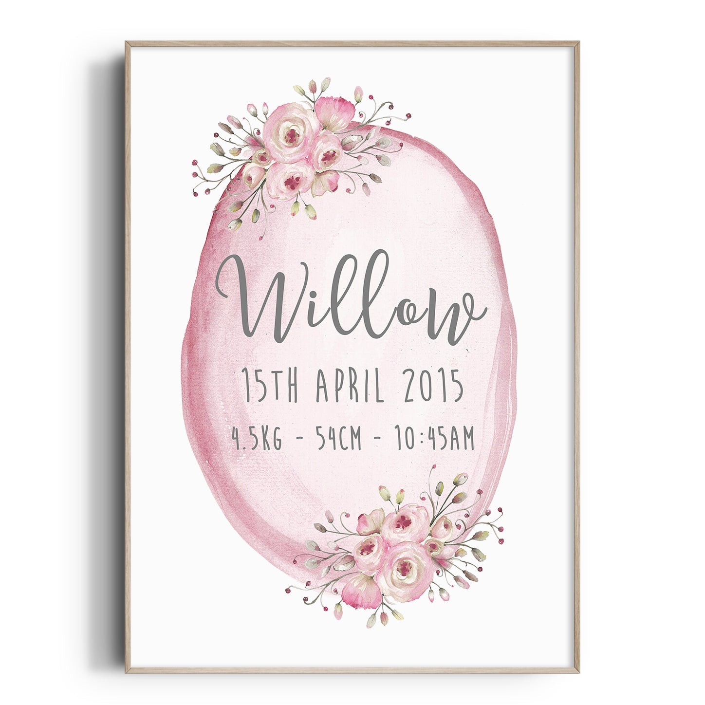 Floral Woodland Birth Print