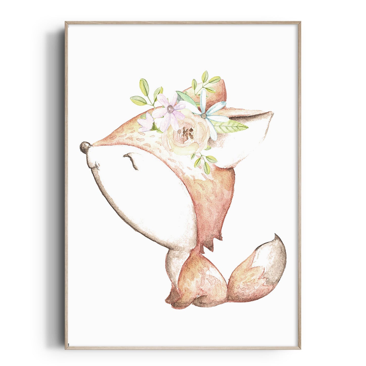 Floral Woodland Fox Print