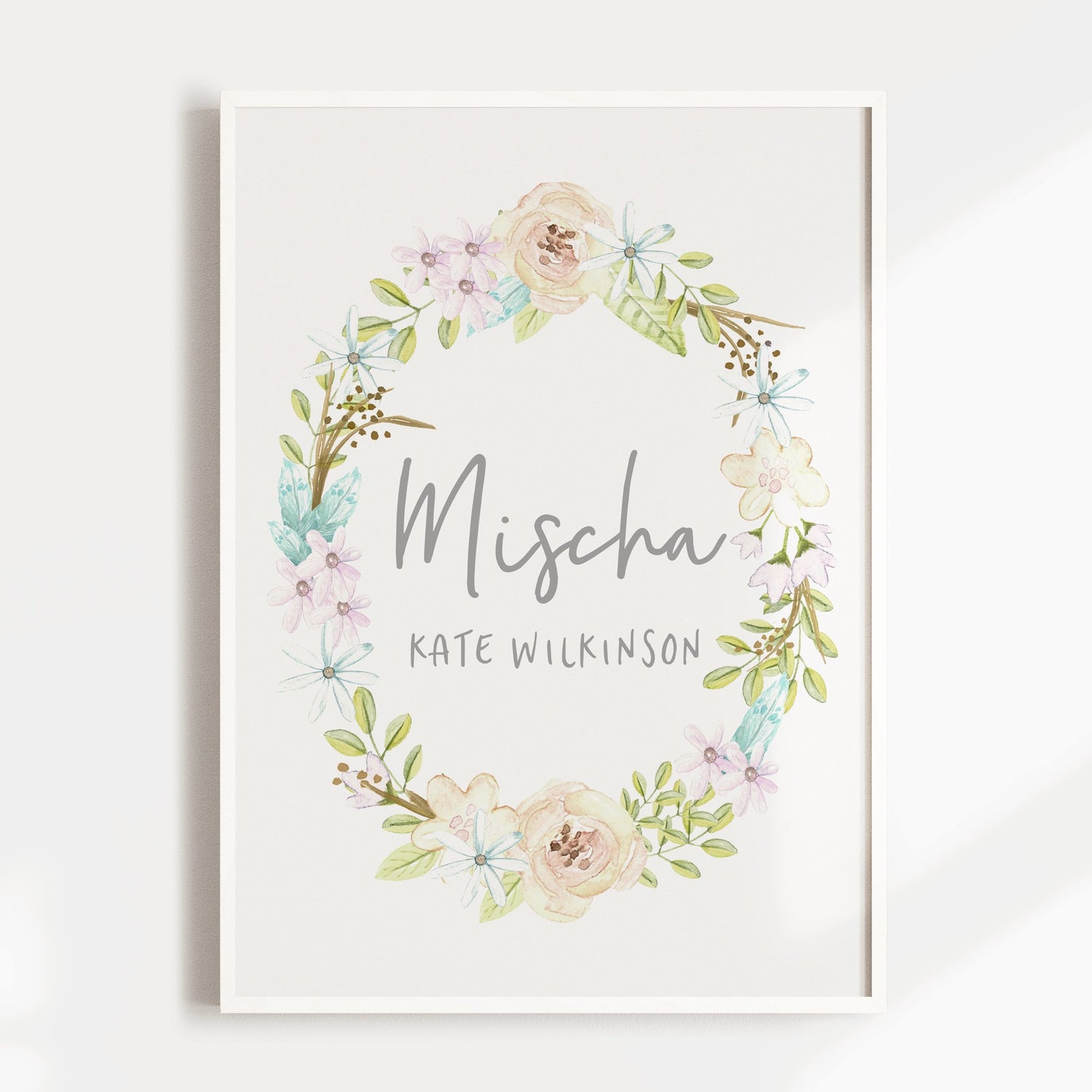 Floral Woodland Name Print