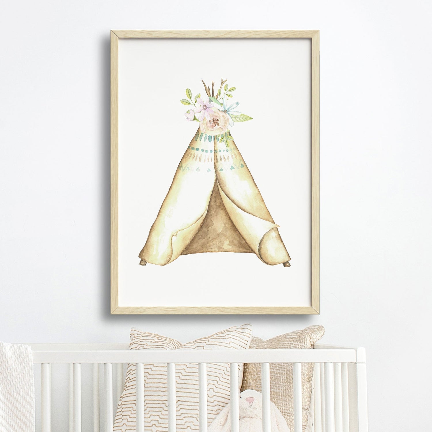 Floral Woodland Teepee Art Print