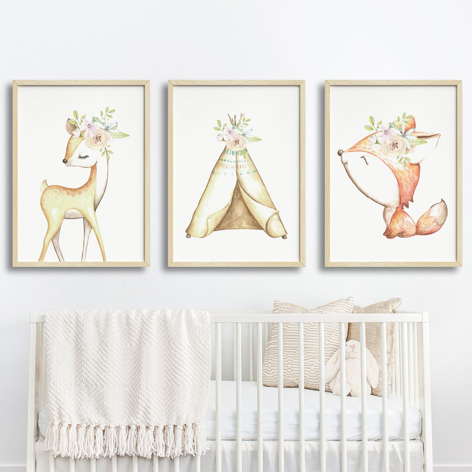 Woodland Deer, Fox & Teepee Prints