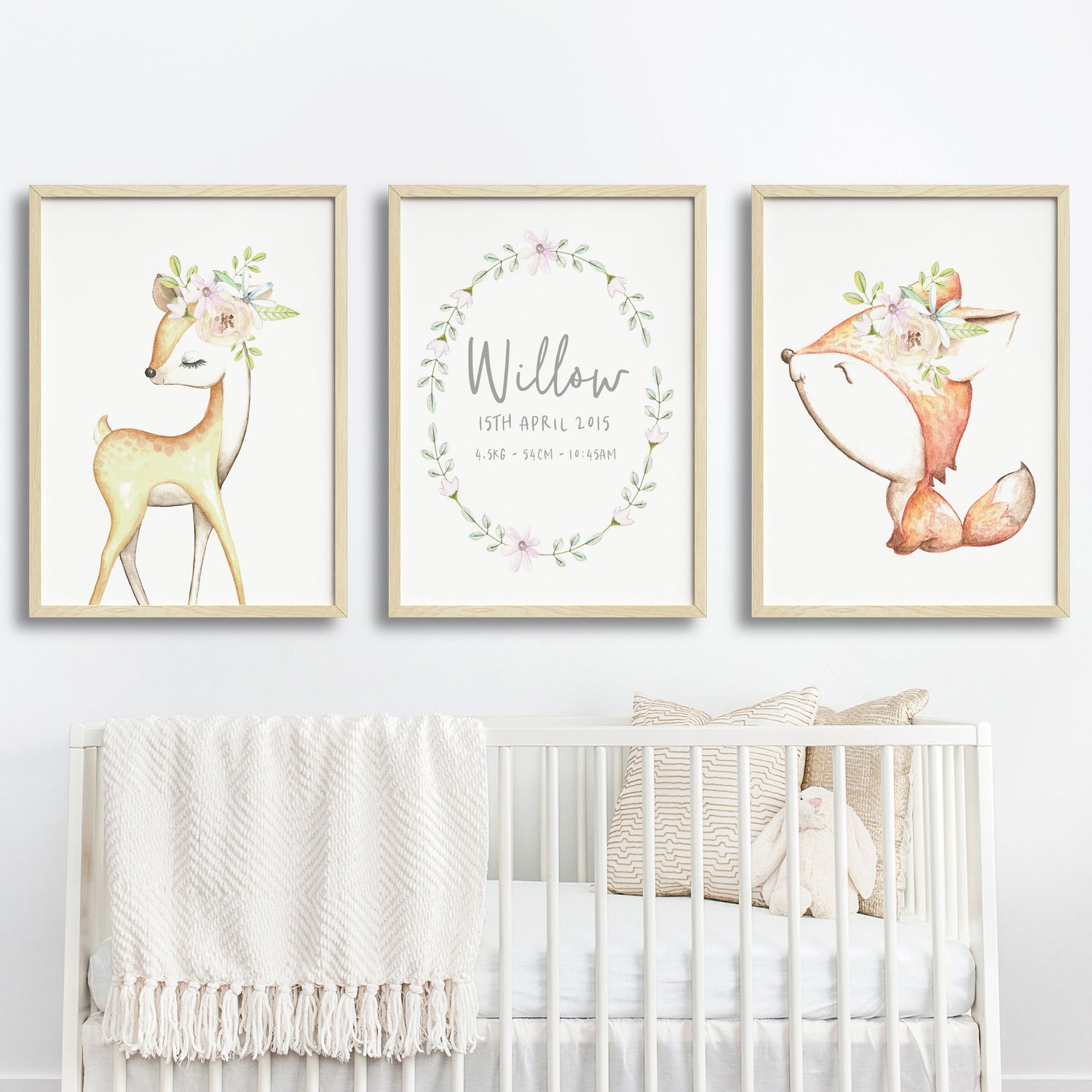 Woodland Deer, Fox & Birth Prints