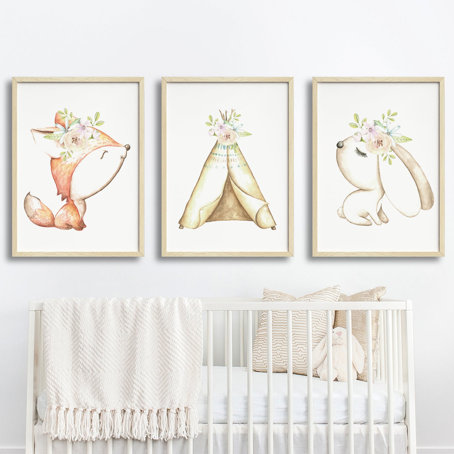 Woodland Fox, Bunny & Teepee Prints
