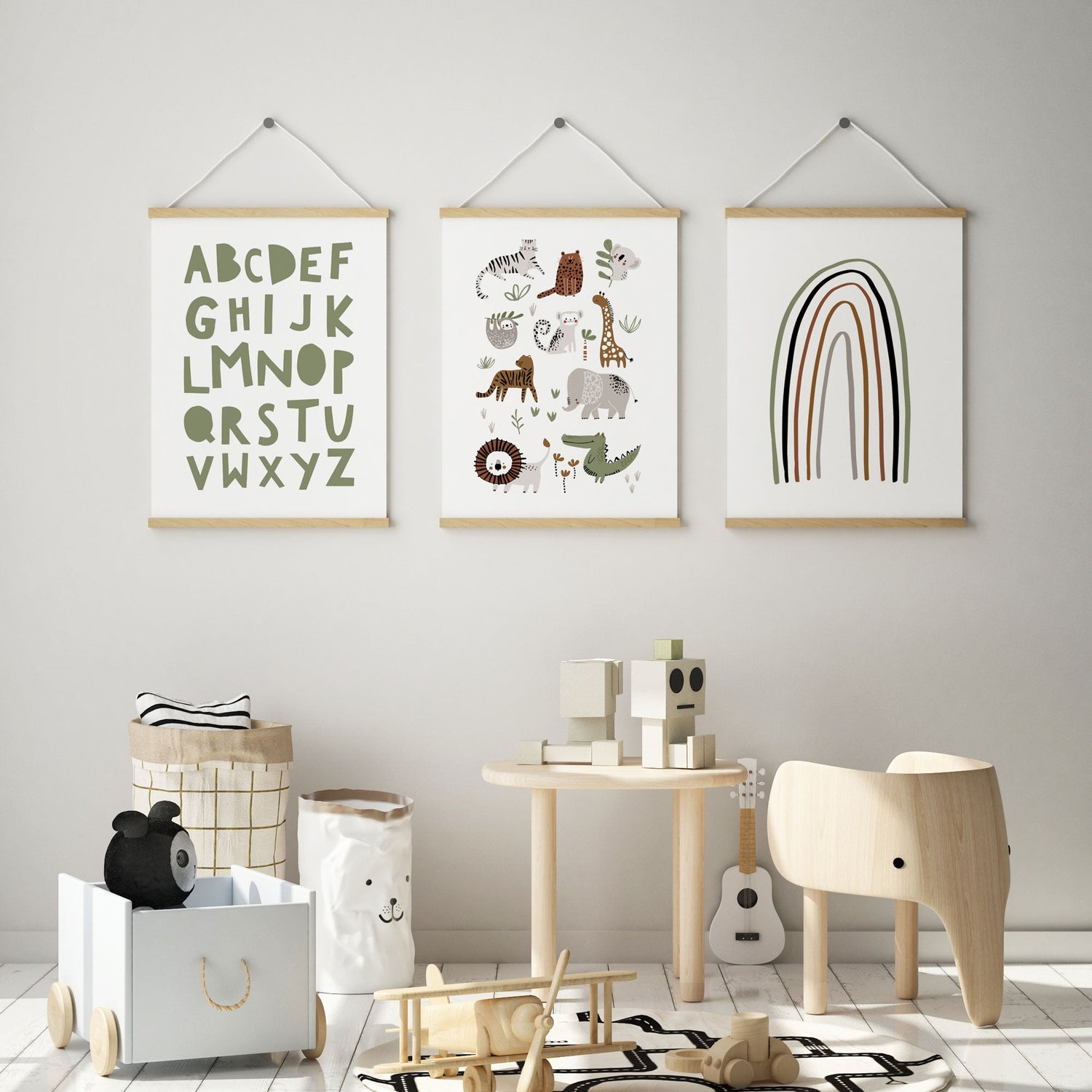 Jungle Animals, Alphabet & Rainbow Prints