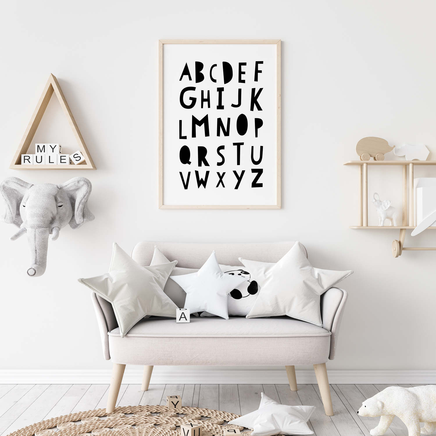 Monochrome Alphabet Print
