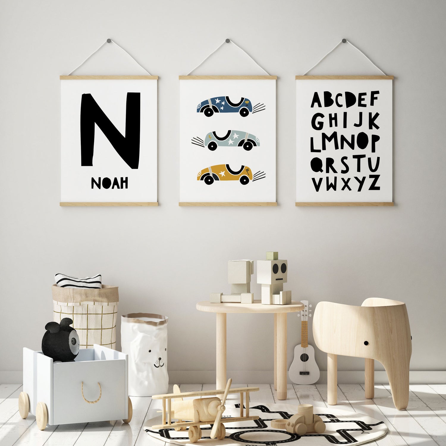 Racing Cars, Name & Alphabet Prints