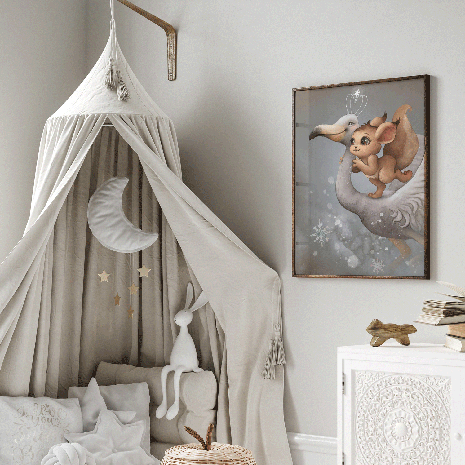 Magical Flamingo & Squirrel Print