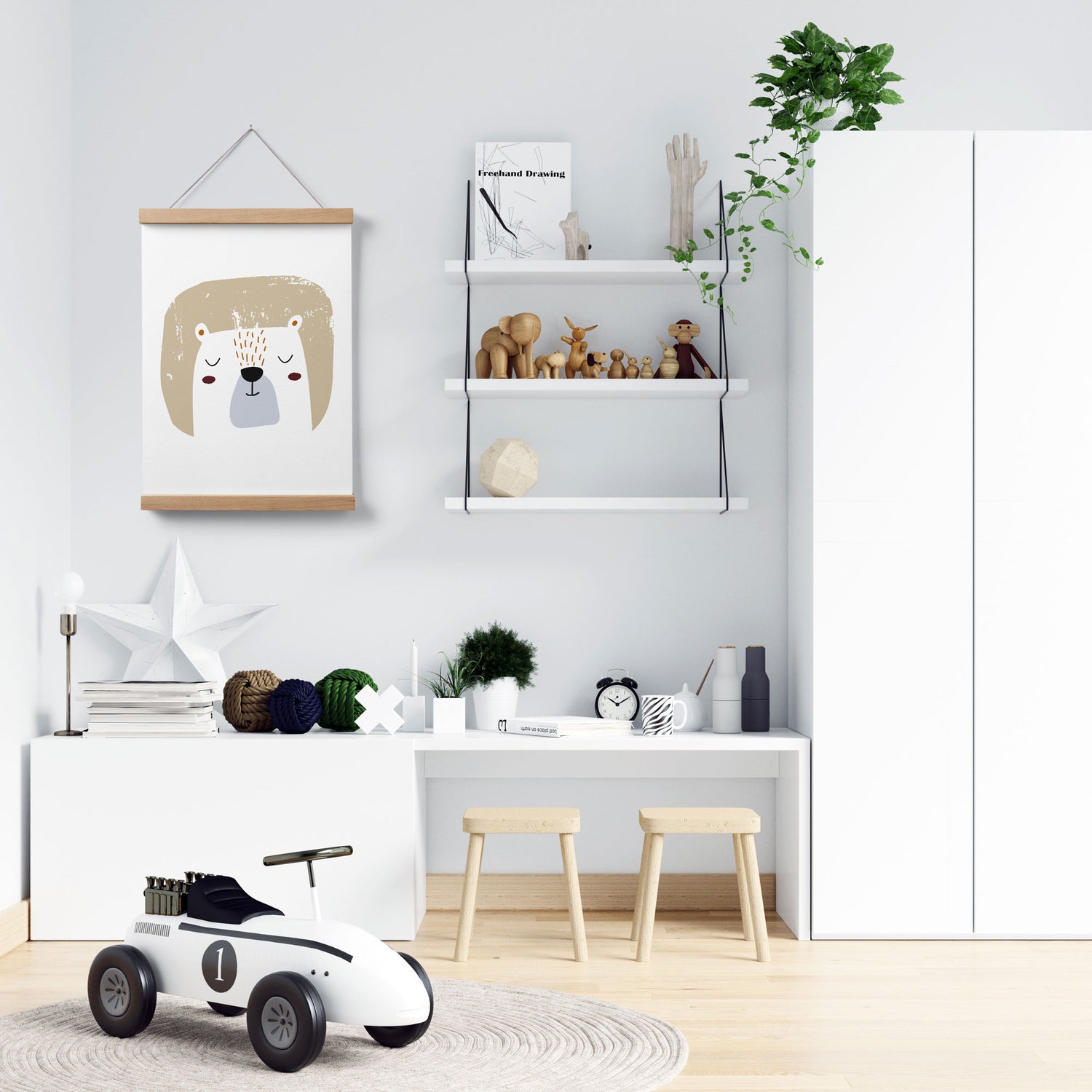 Woodland Bear Print