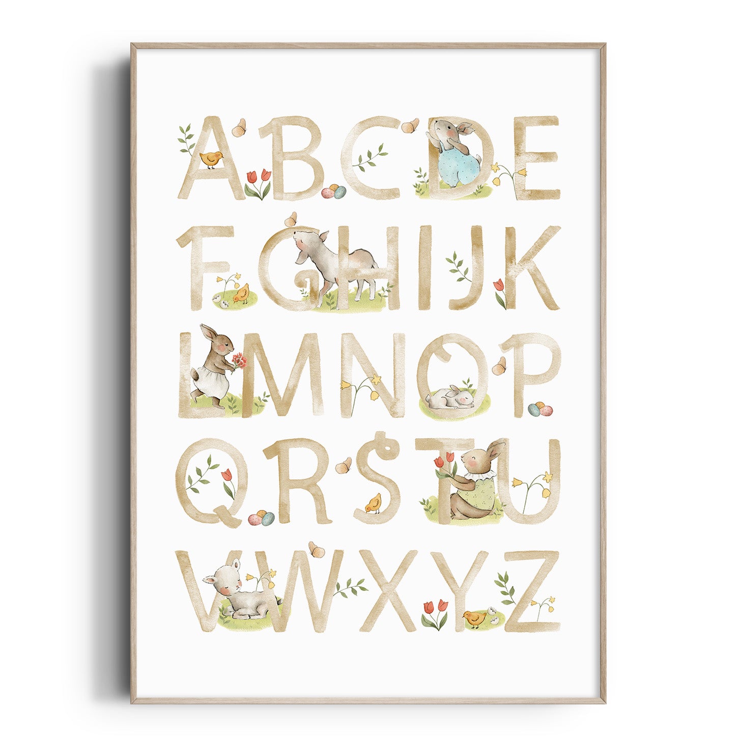 Spring Animals Alphabet Print
