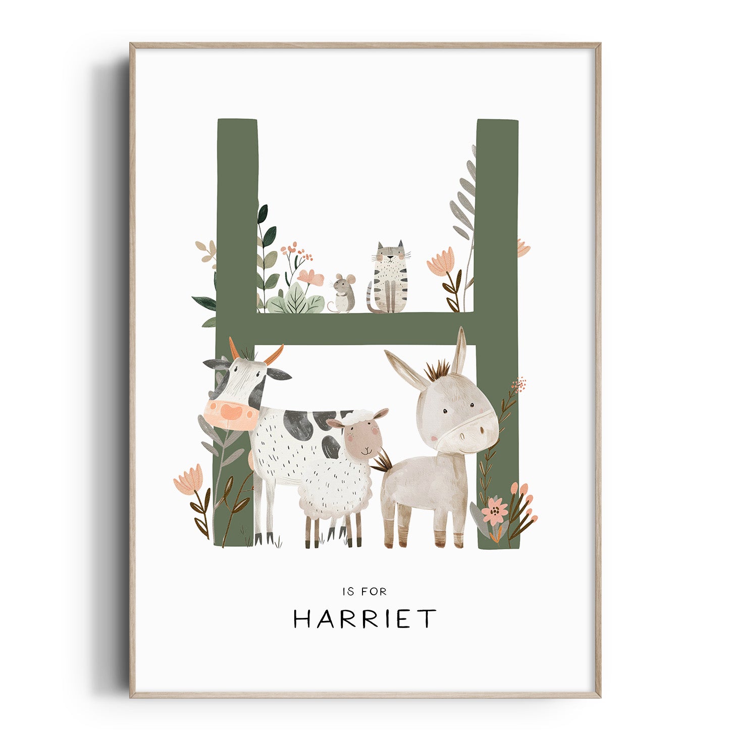 Farm Animal Letter & Name Print