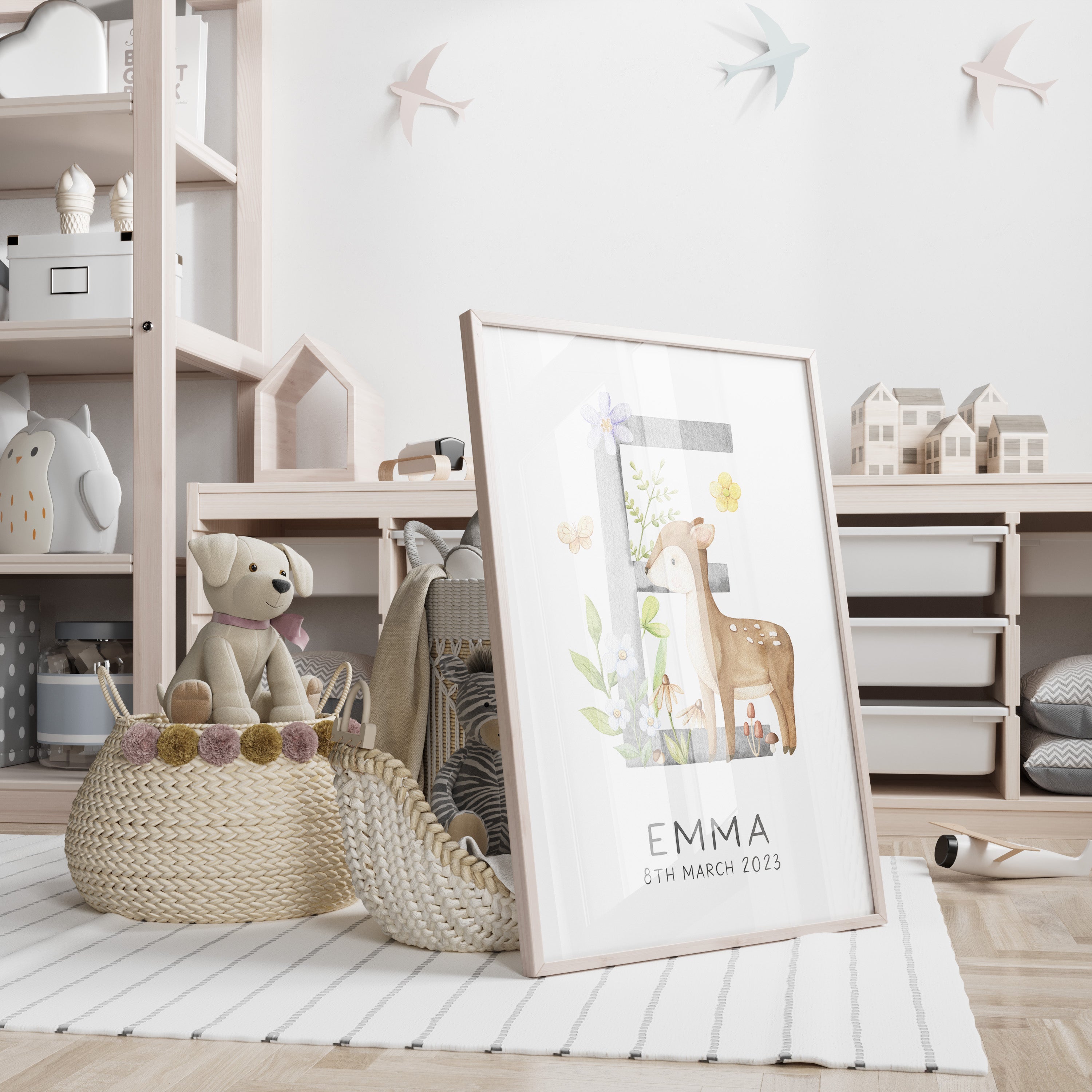 Woodland Deer Name Print