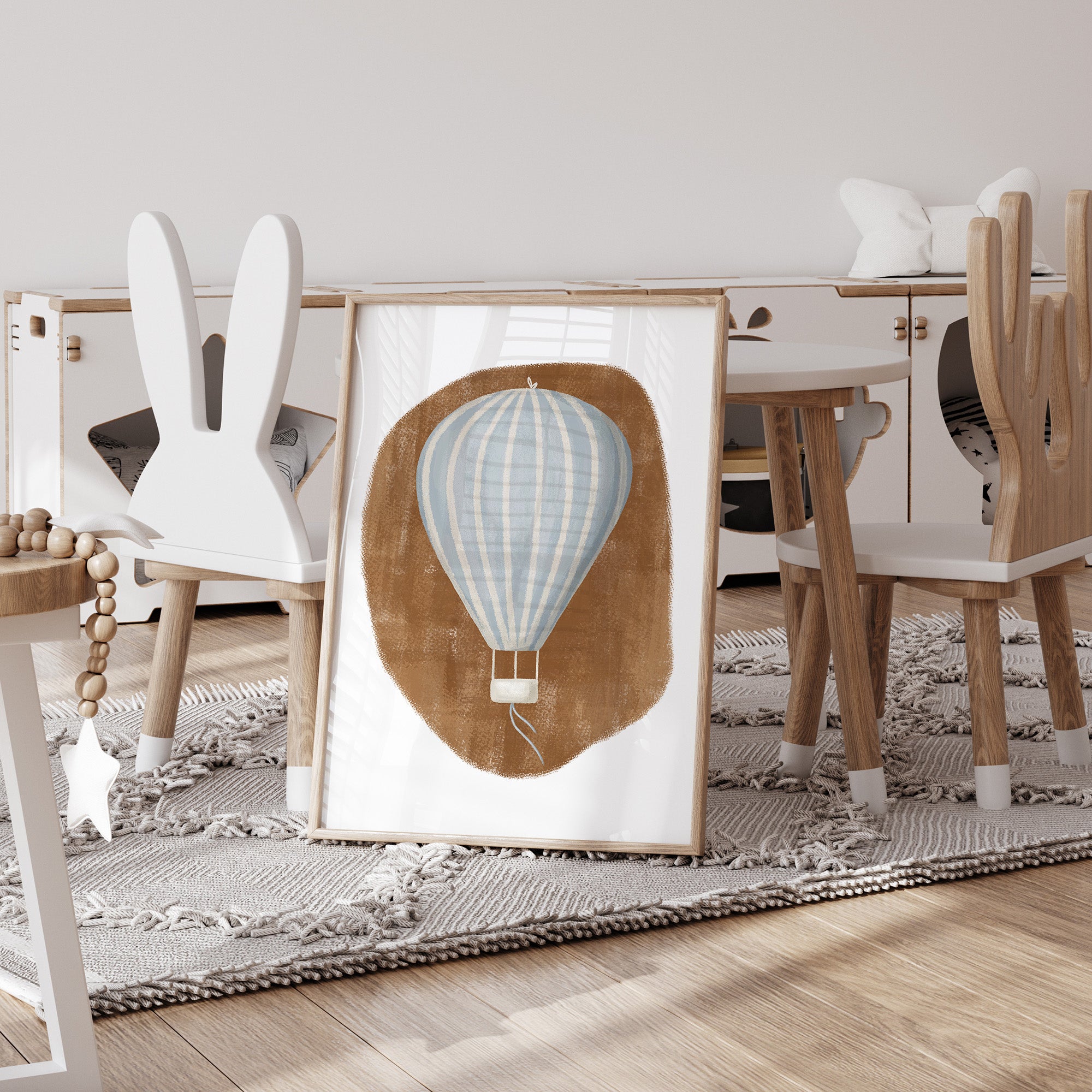 Whimsy Hot Air Ballon Print - Blue