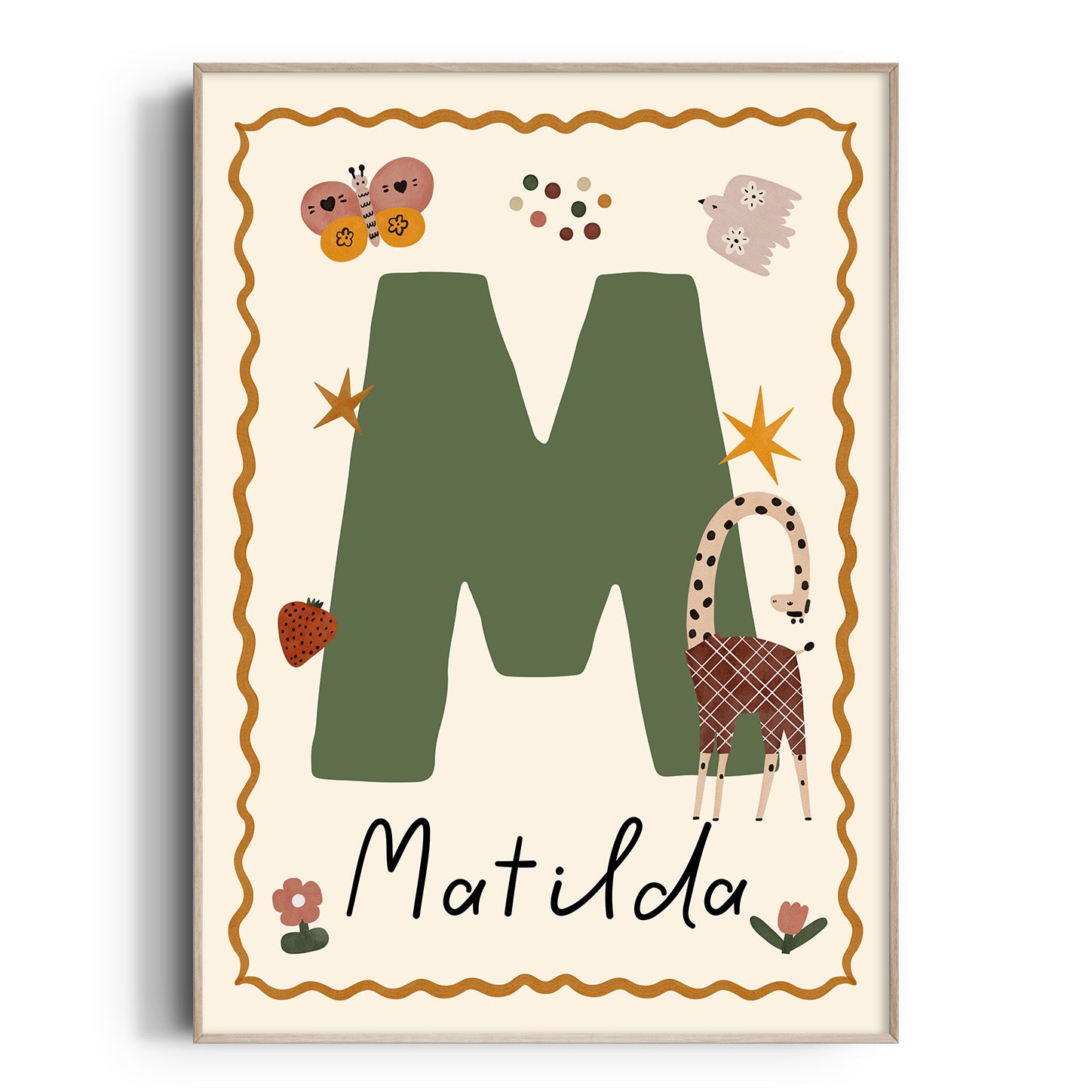 Whimsy Giraffe Letter & Name Print
