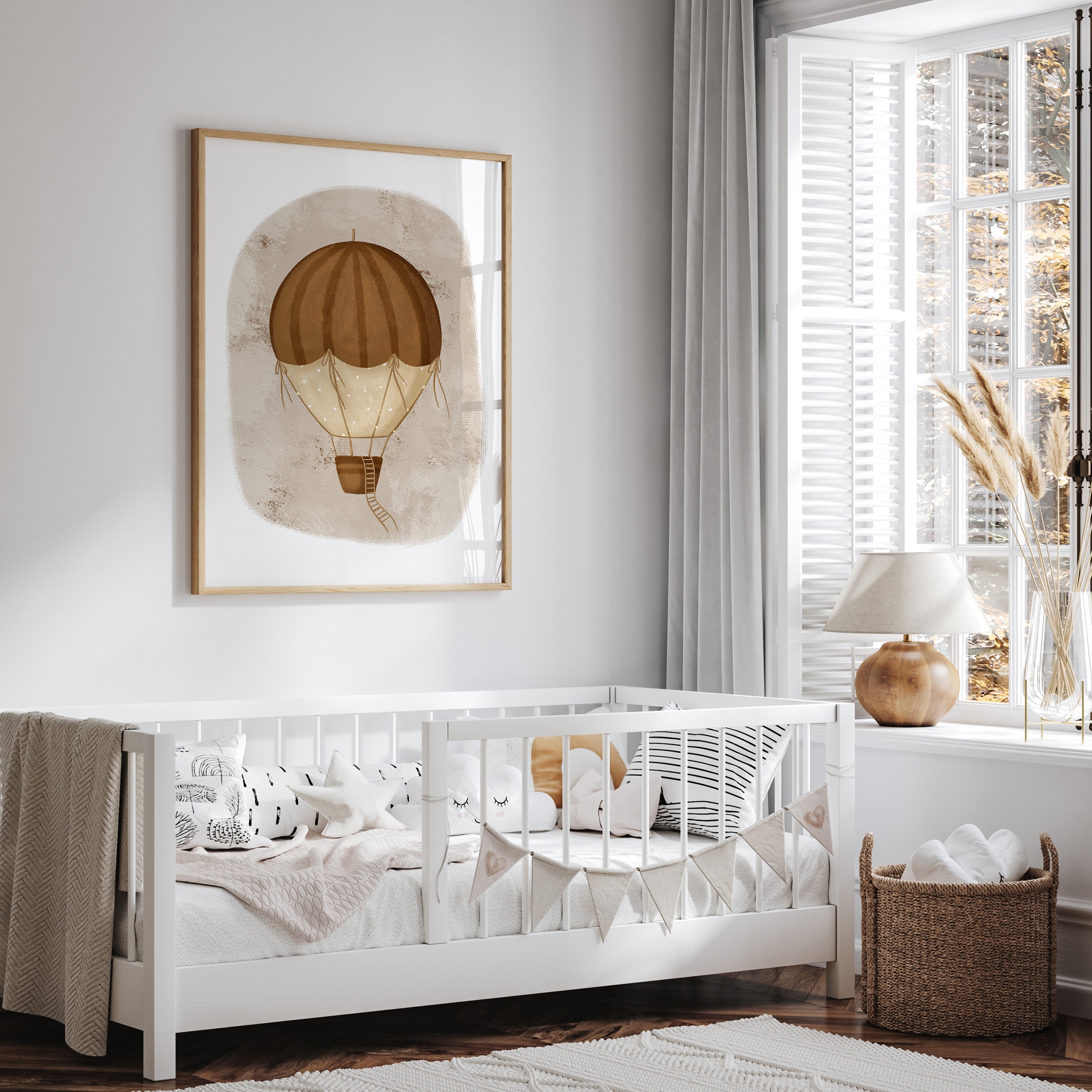 Whimsy Hot Air Ballon Print - Brown
