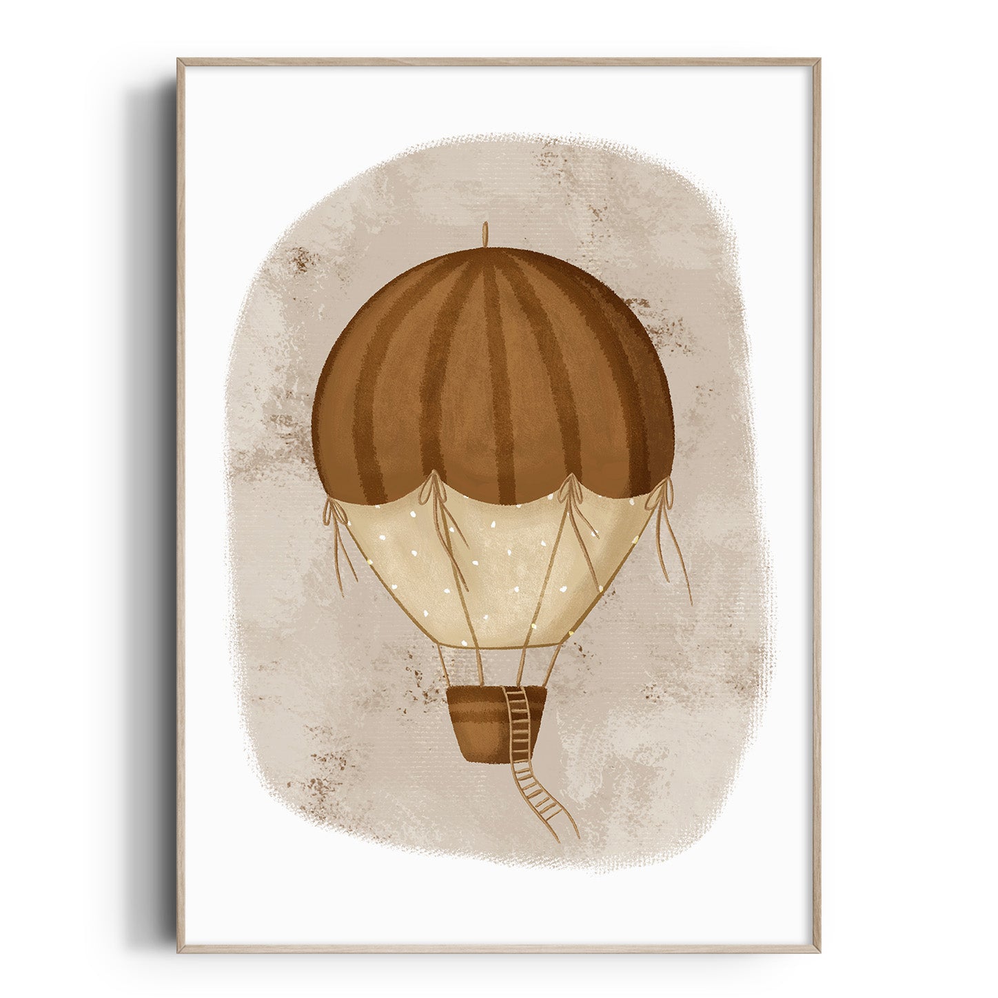 Whimsy Hot Air Ballon Print - Brown