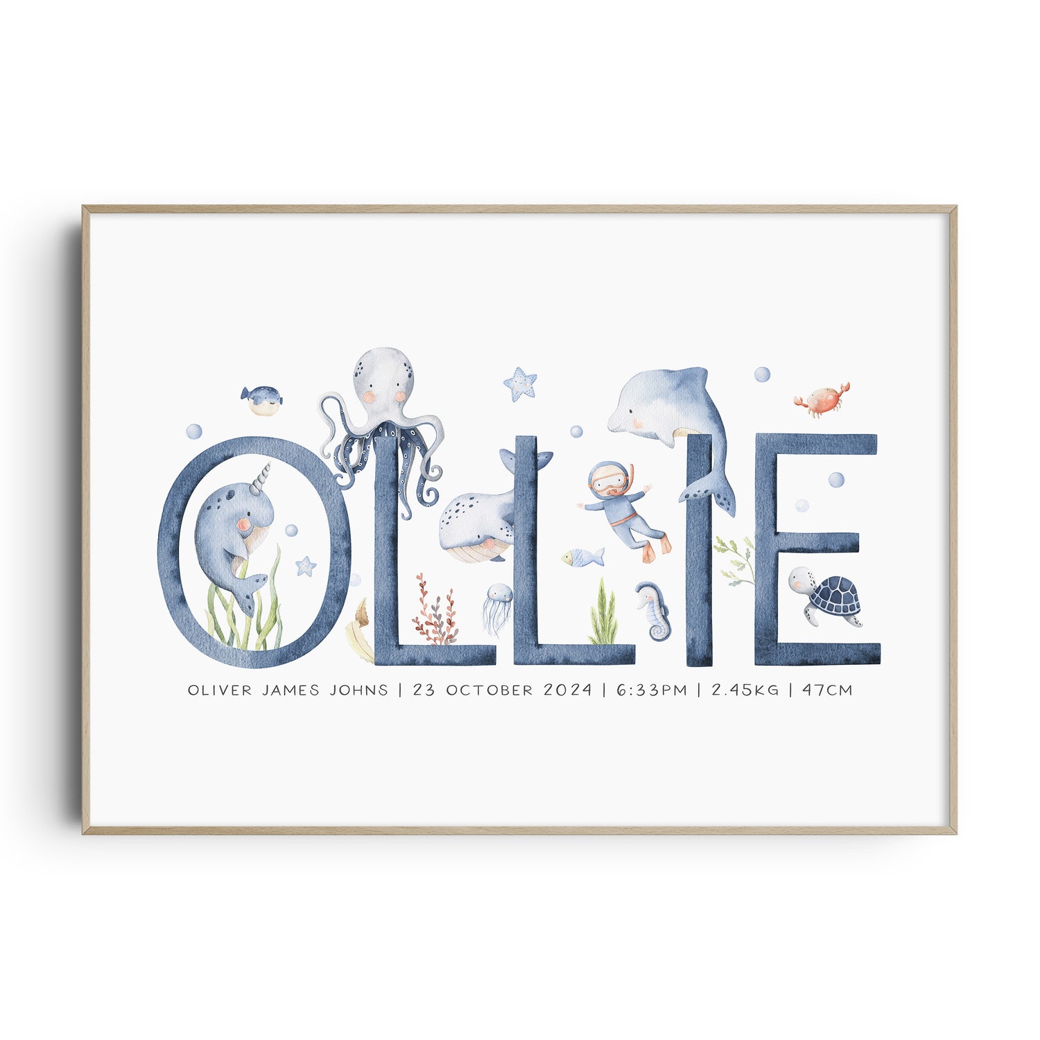 Sea Animals Name Print