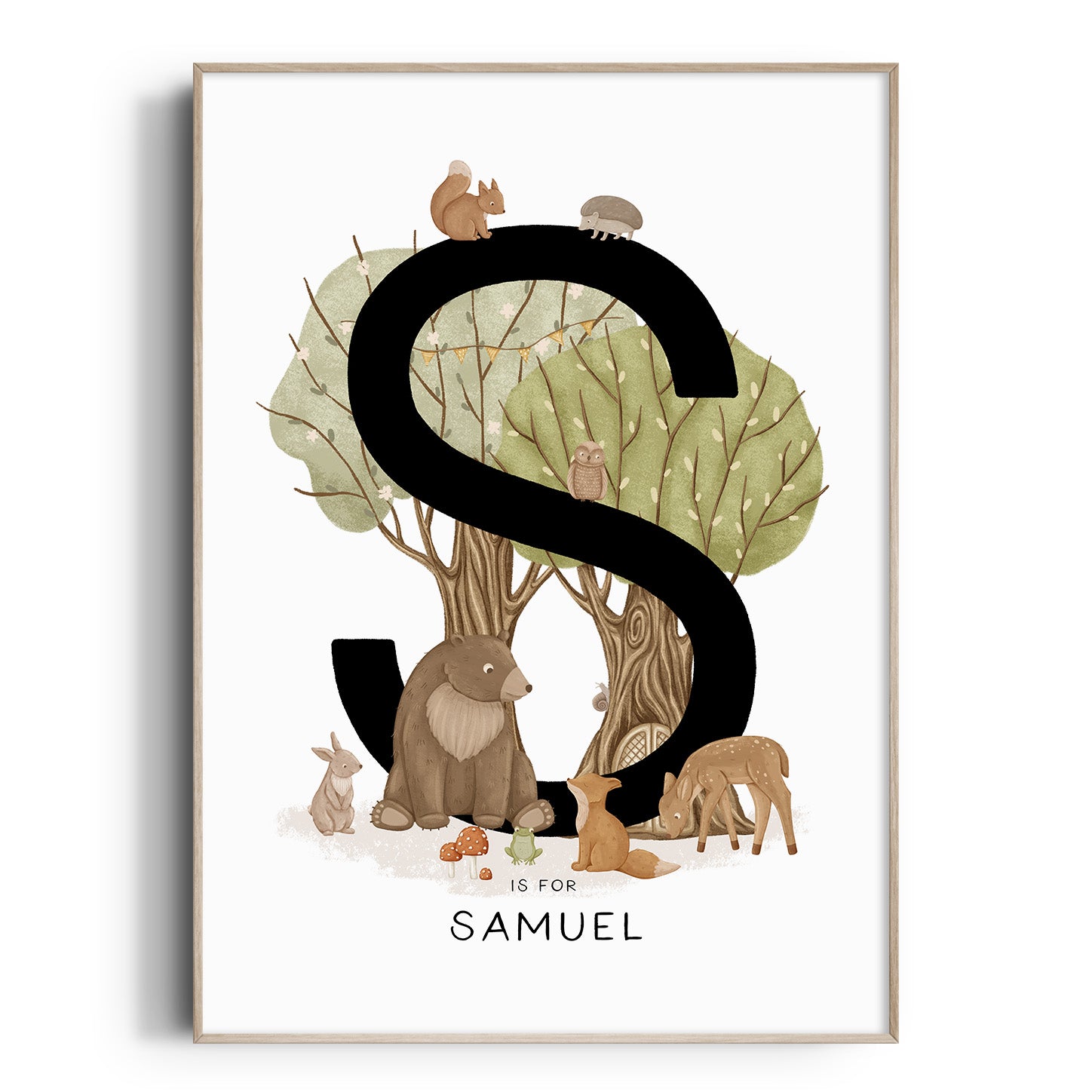 Woodland Animal Letter & Name Print
