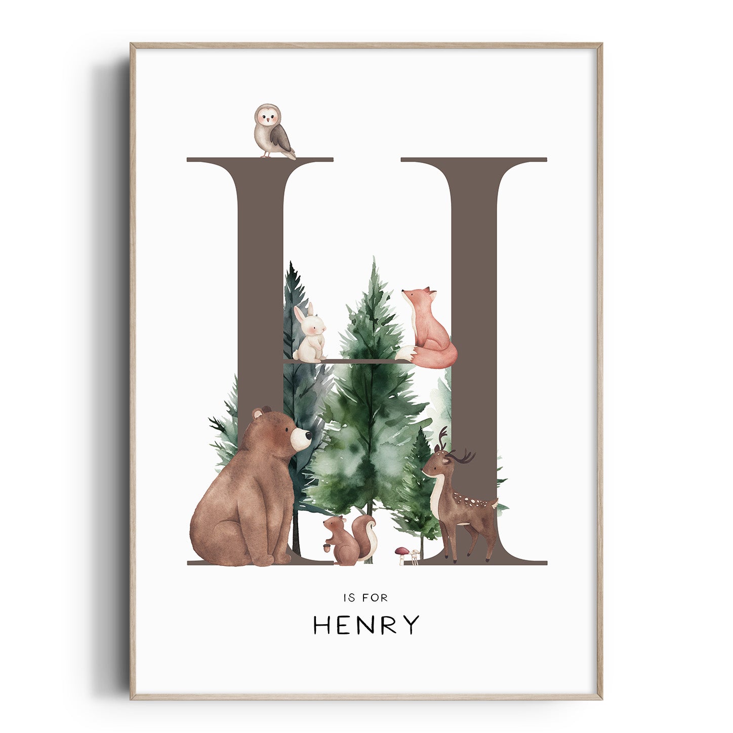 Forest Animal Letter & Name Print