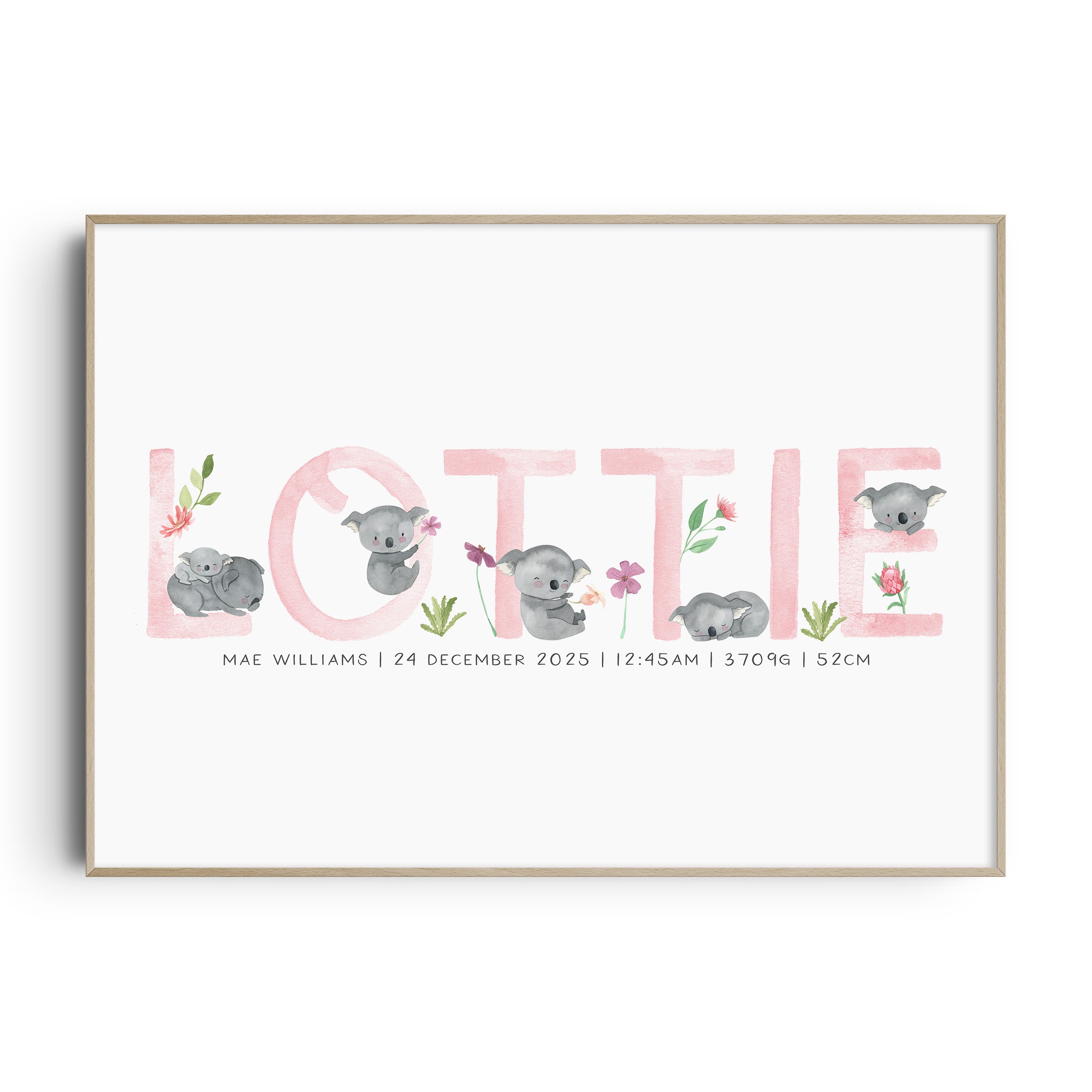 Floral Koala Name Print