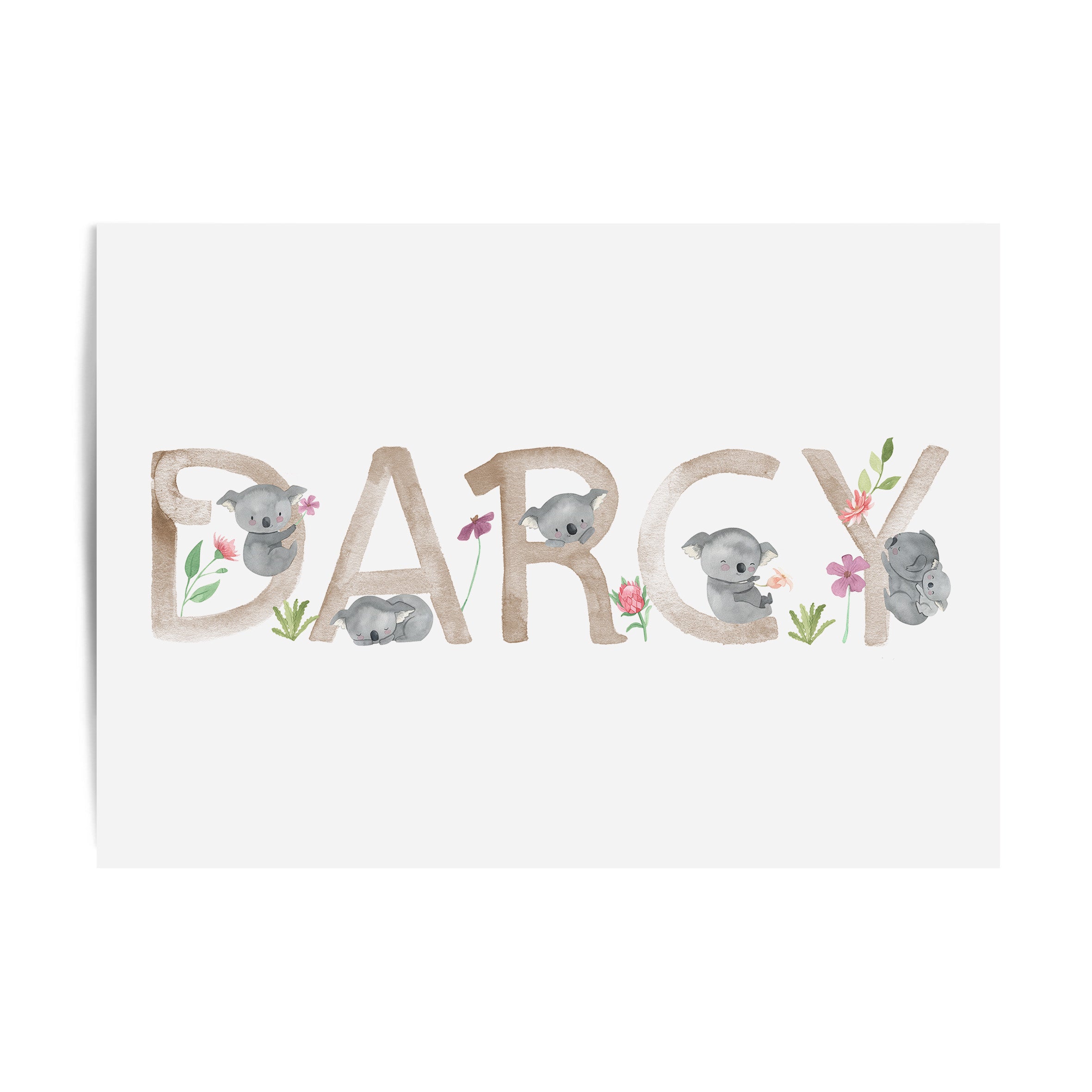 Floral Koala Name Print