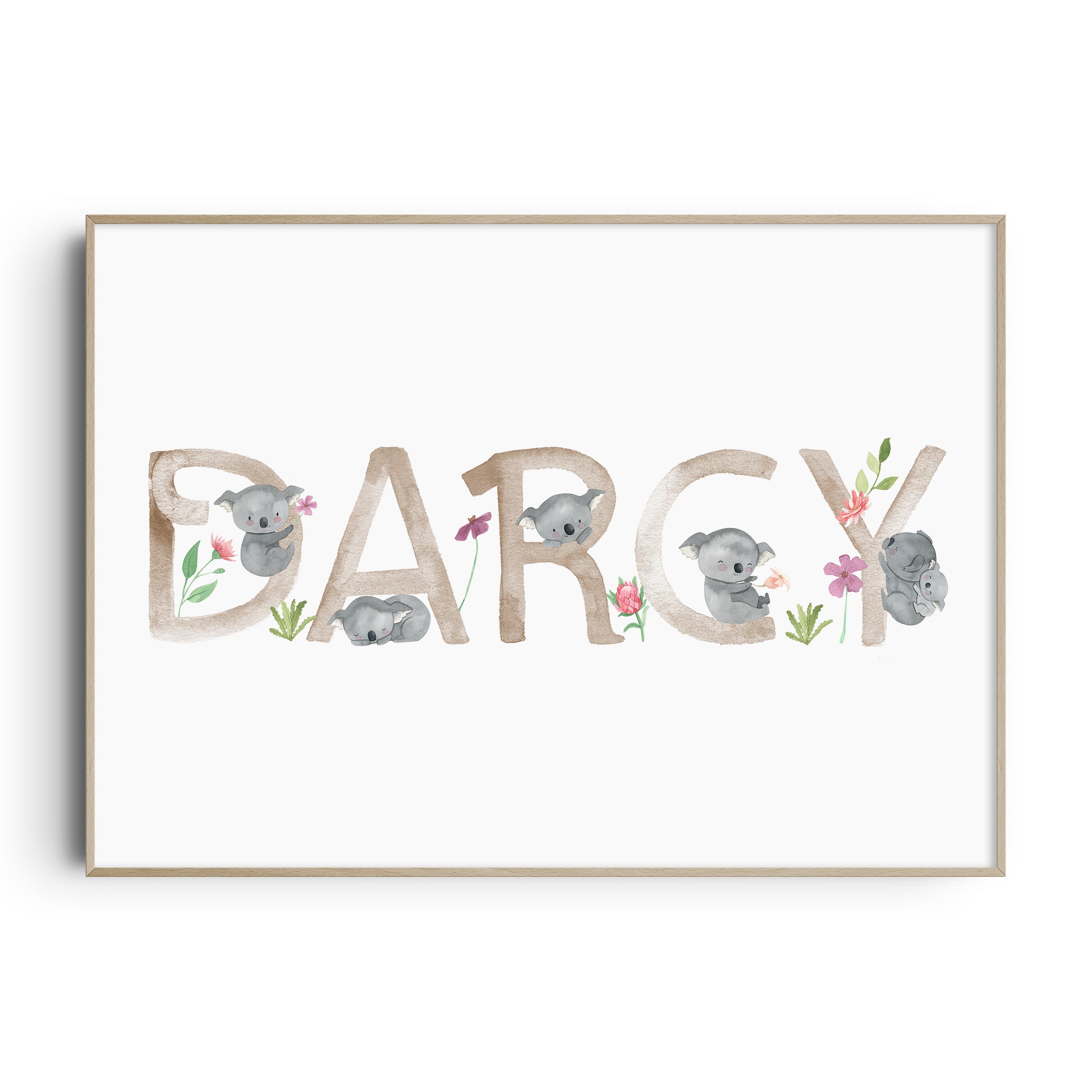 Floral Koala Name Print